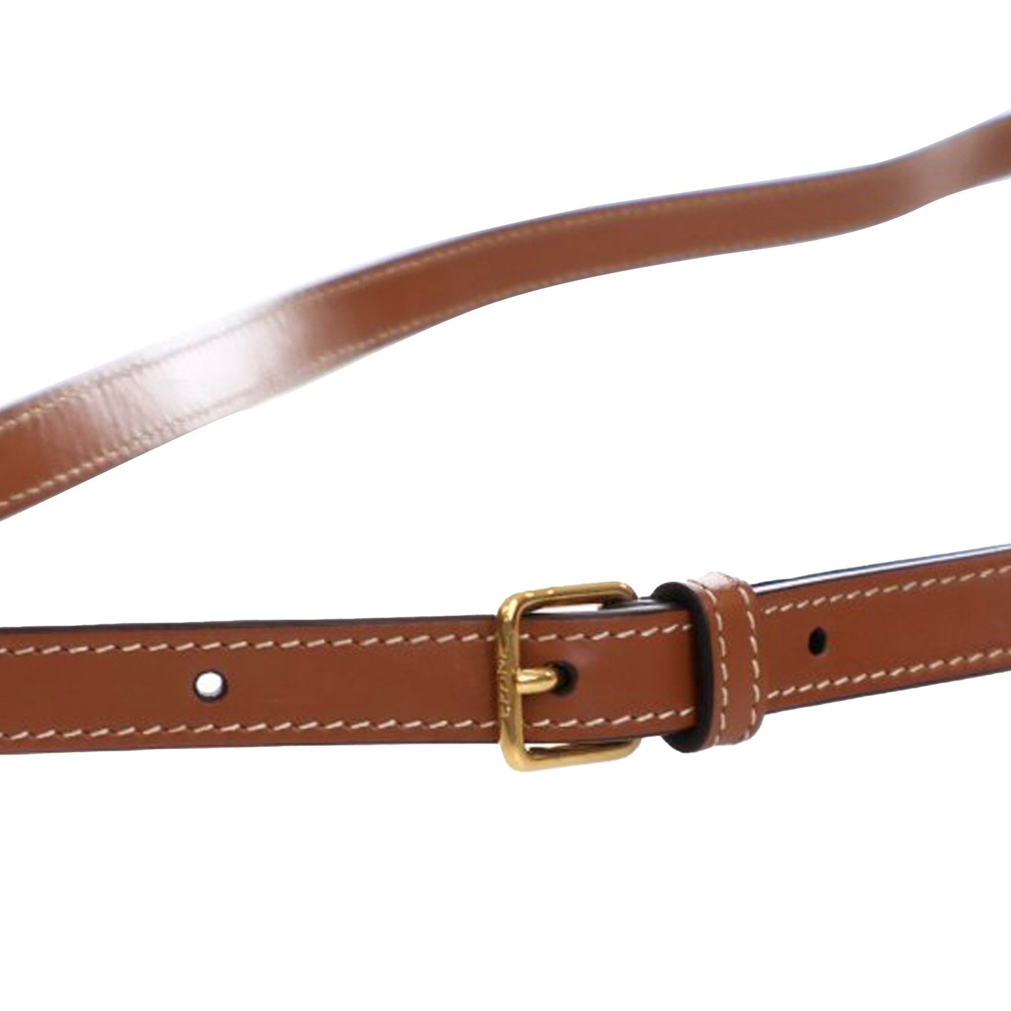 Celine Celine Medium Triomphe Coated Canvas Tambour Crossbody Brown Size ONE SIZE - 14 Thumbnail