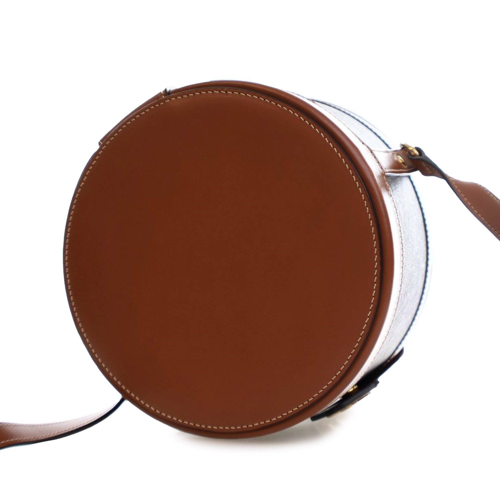 Celine Celine Medium Triomphe Coated Canvas Tambour Crossbody Brown Size ONE SIZE - 5 Thumbnail