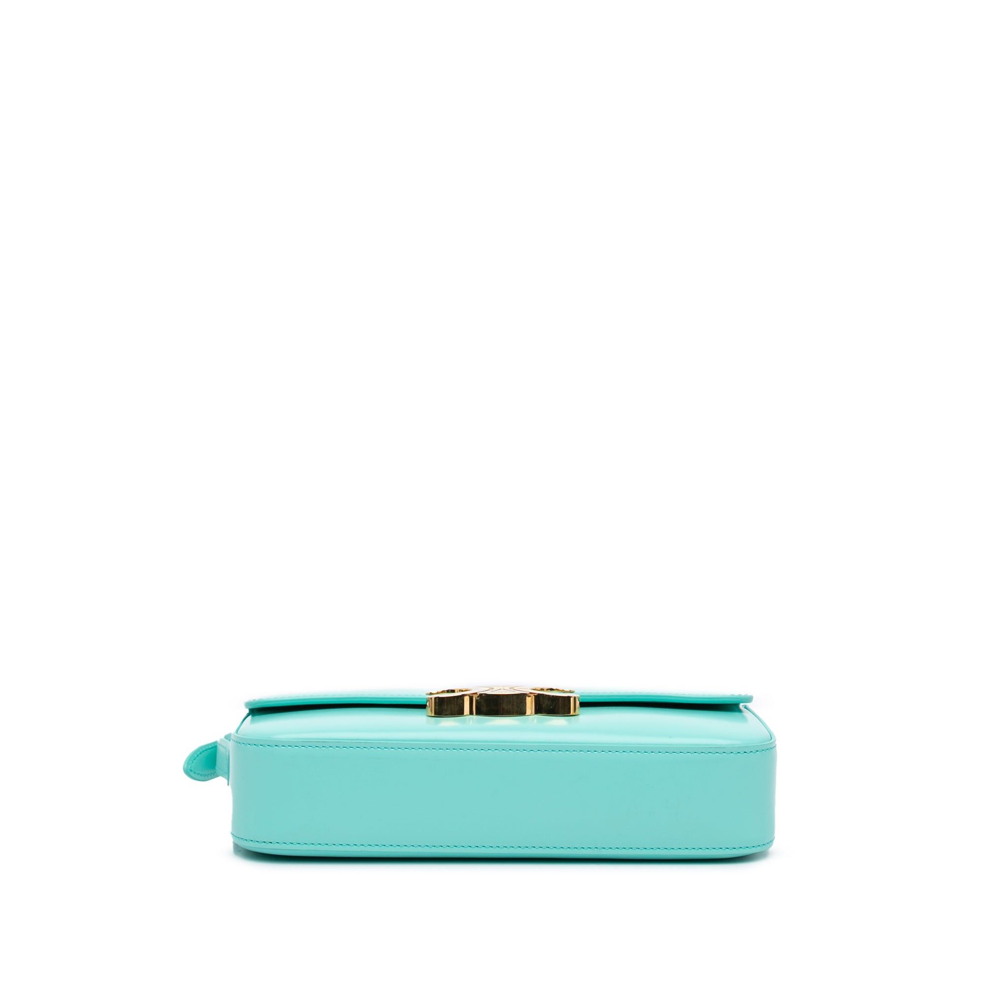Celine Celine Triomphe Leather Claude Shoulder Bag Blue Size ONE SIZE - 3 Thumbnail