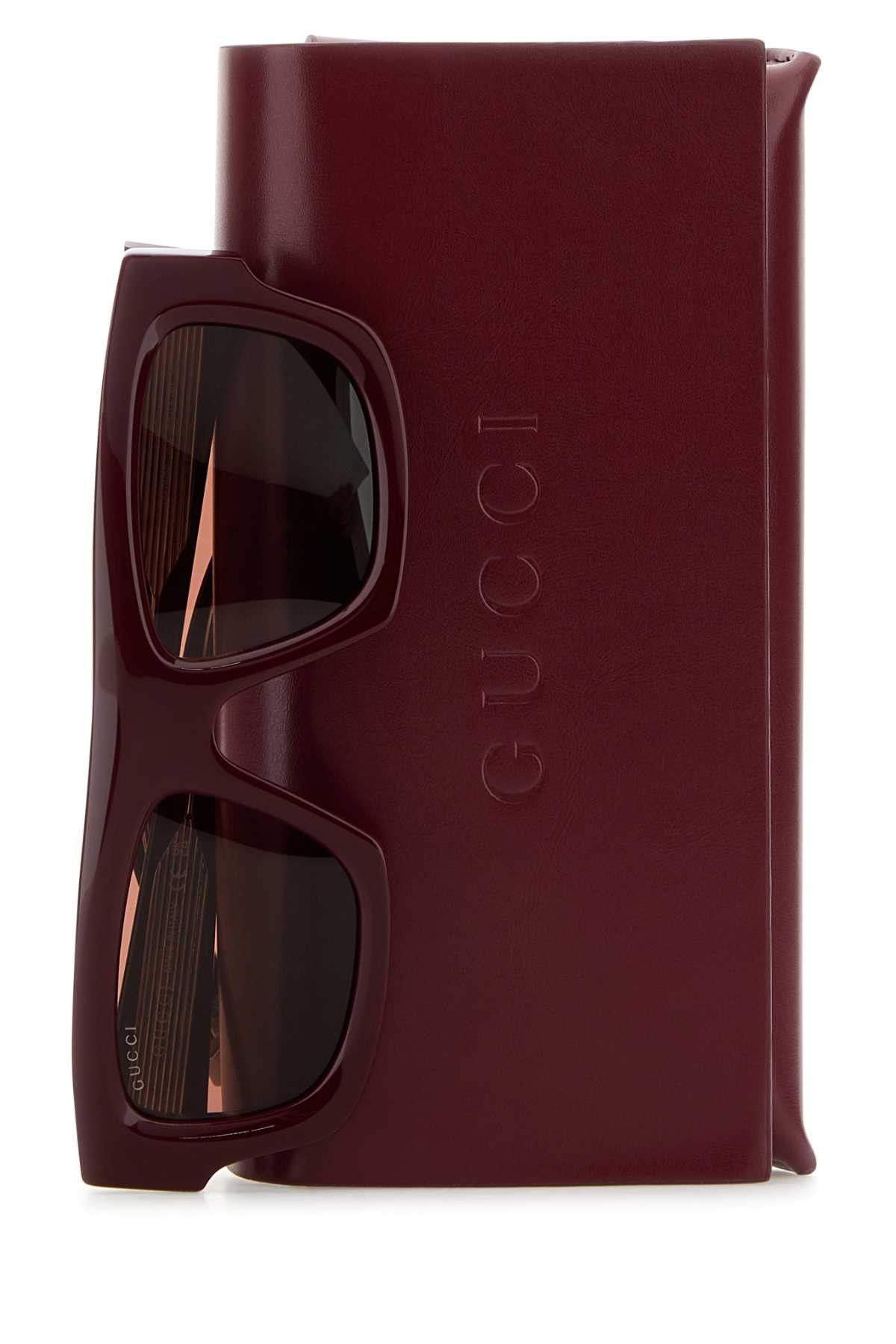 Gucci Burgundy Acetate Sunglasses Size ONE SIZE - 3 Thumbnail