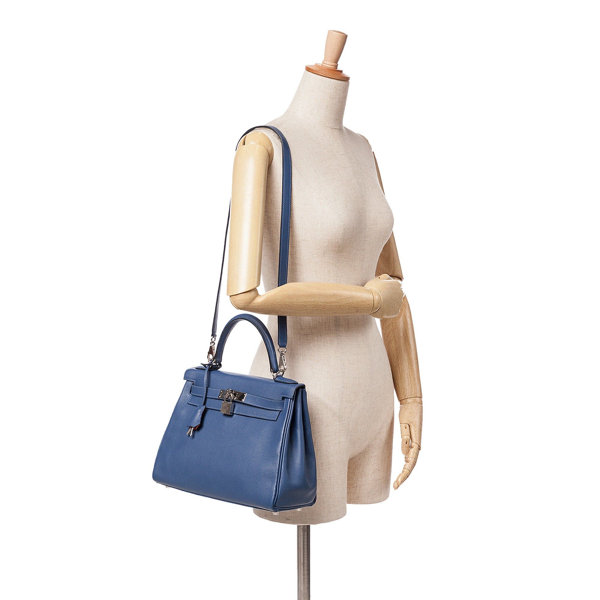 Hermes Hermès Togo Kelly II Retourne 28 Blue Size ONE SIZE - 11 Thumbnail