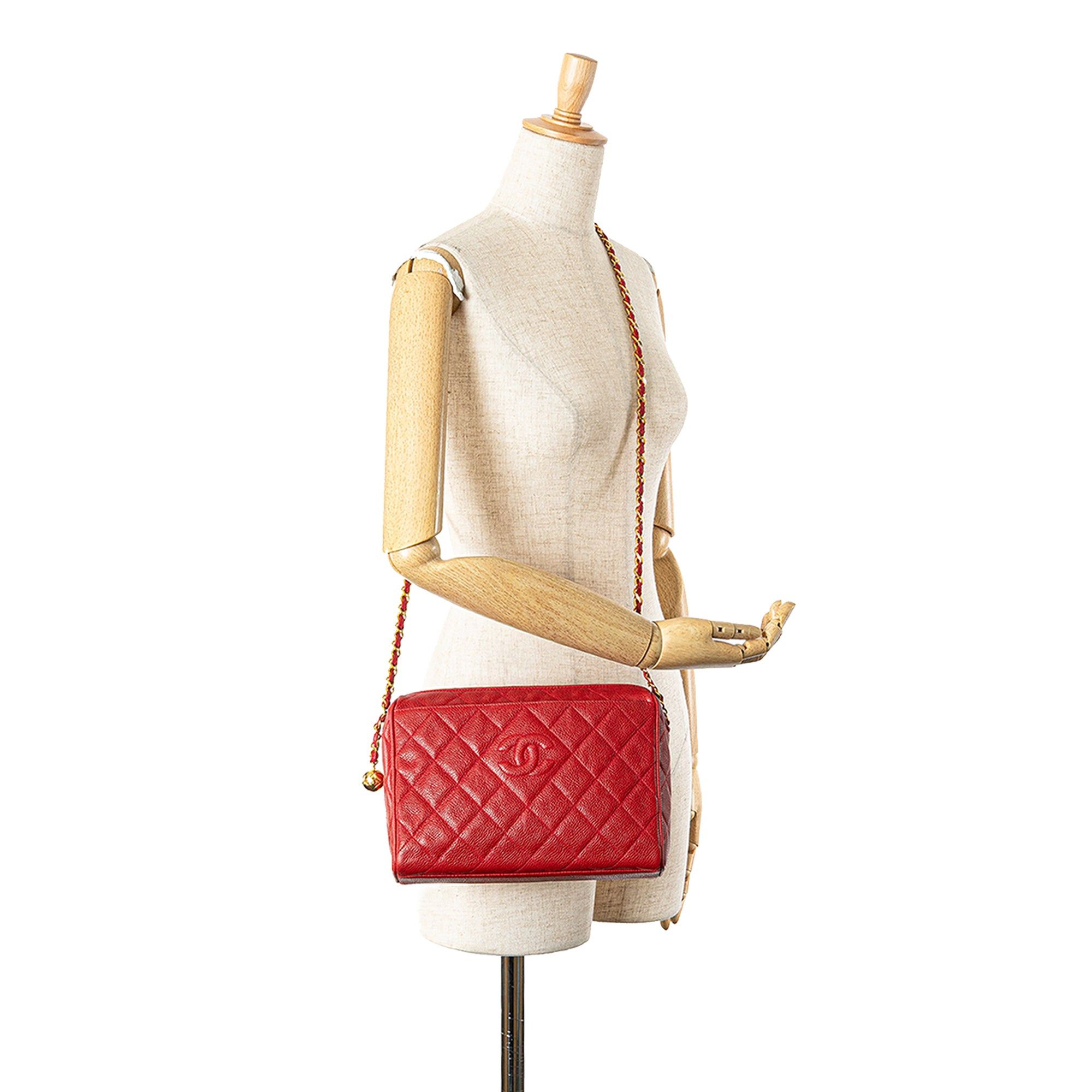 Chanel Chanel CC Quilted Caviar Chain Camera Bag Red Size ONE SIZE - 12 Thumbnail