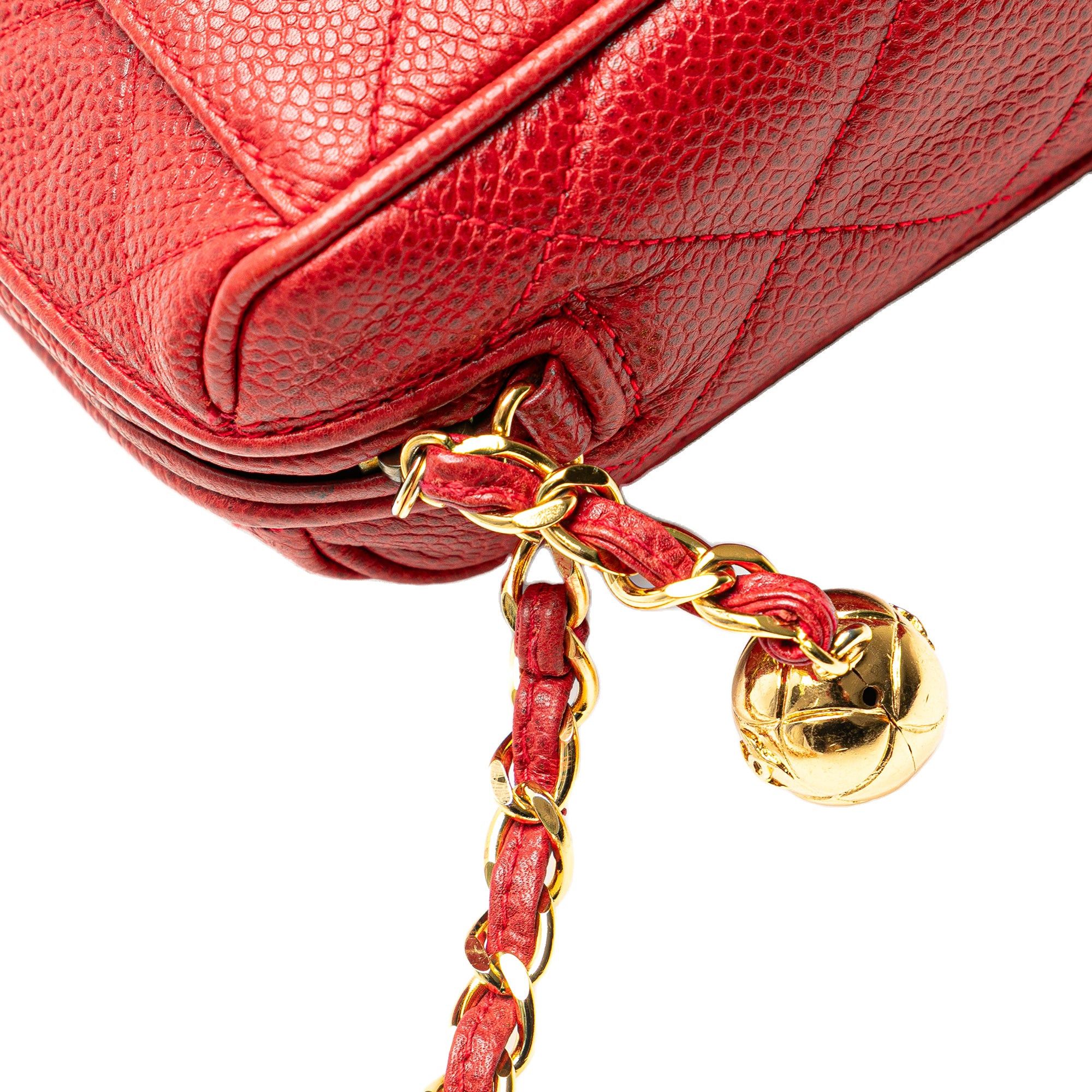 Chanel Chanel CC Quilted Caviar Chain Camera Bag Red Size ONE SIZE - 10 Thumbnail