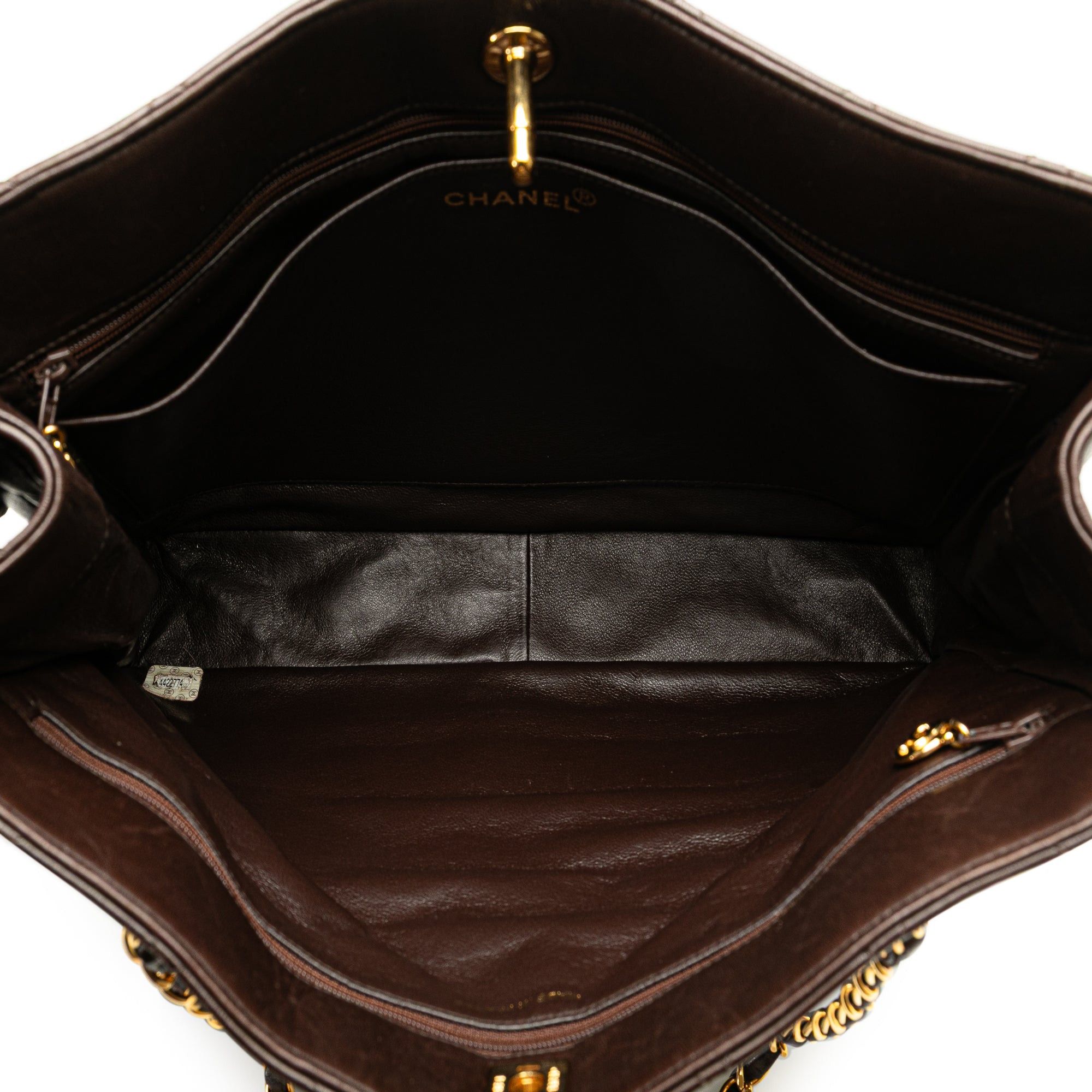 Chanel Chanel CC Quilted Lambskin Turnlock Tote Brown Size ONE SIZE - 4 Thumbnail