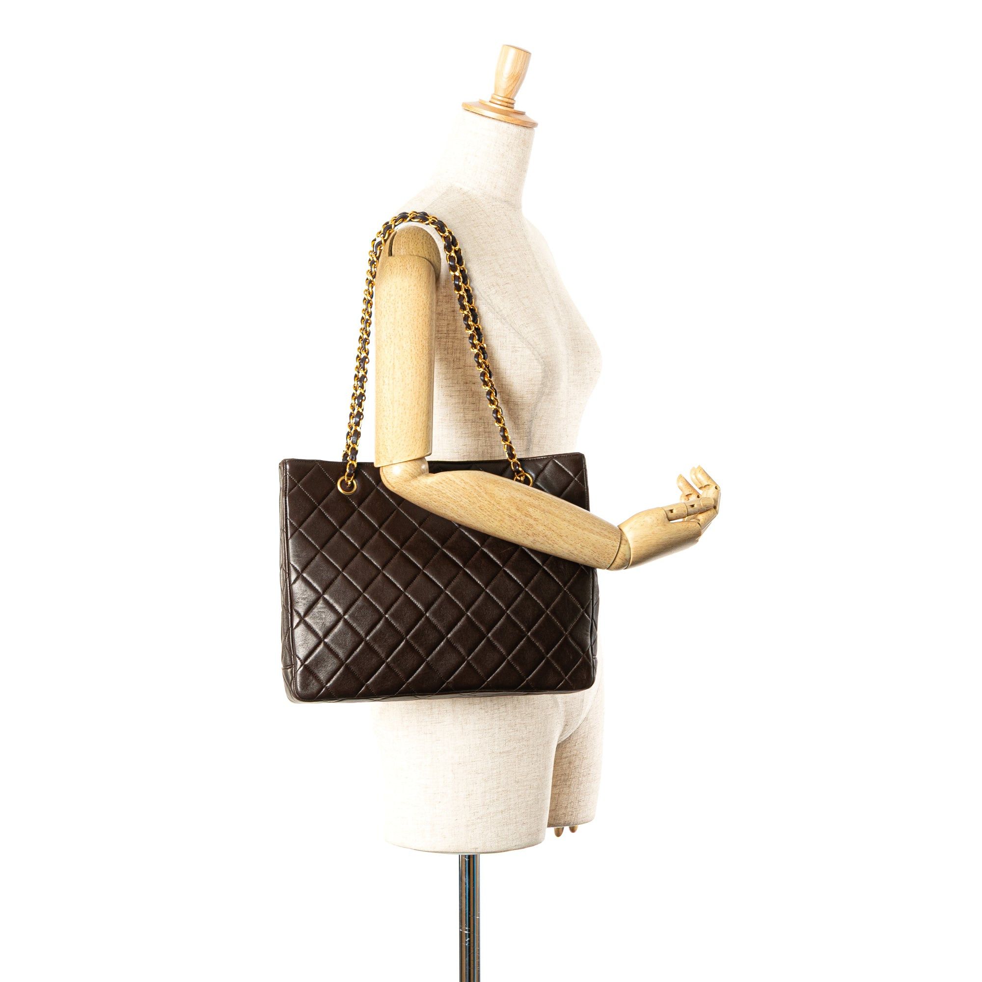 Chanel Chanel CC Quilted Lambskin Turnlock Tote Brown Size ONE SIZE - 9 Thumbnail