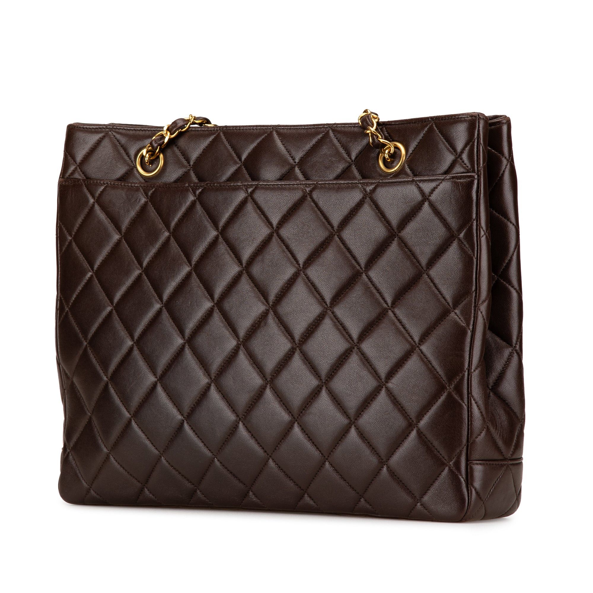 Chanel Chanel CC Quilted Lambskin Turnlock Tote Brown Size ONE SIZE - 2 Thumbnail