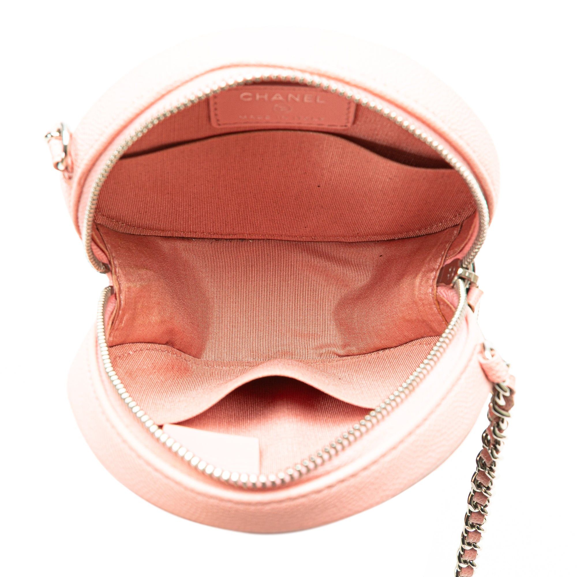 Chanel Chanel Caviar Striped CC Filigree Round Crossbody Pink Size ONE SIZE - 4 Thumbnail