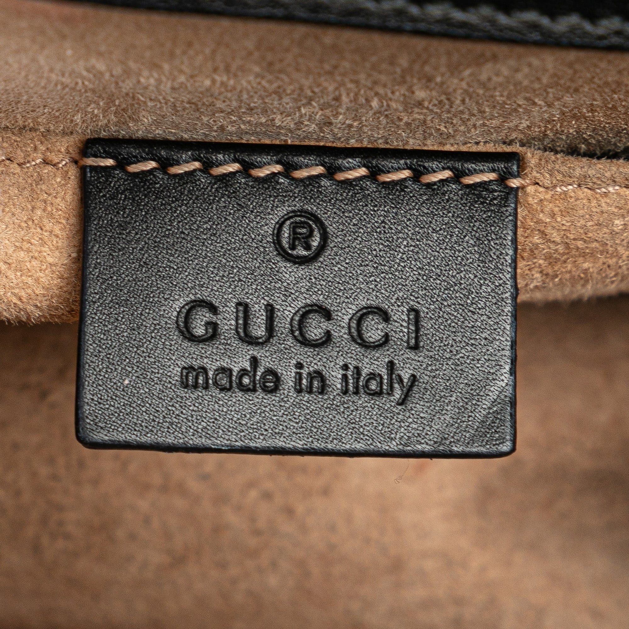 Gucci Mini Sylvie Leather Chain Crossbody Bag Black