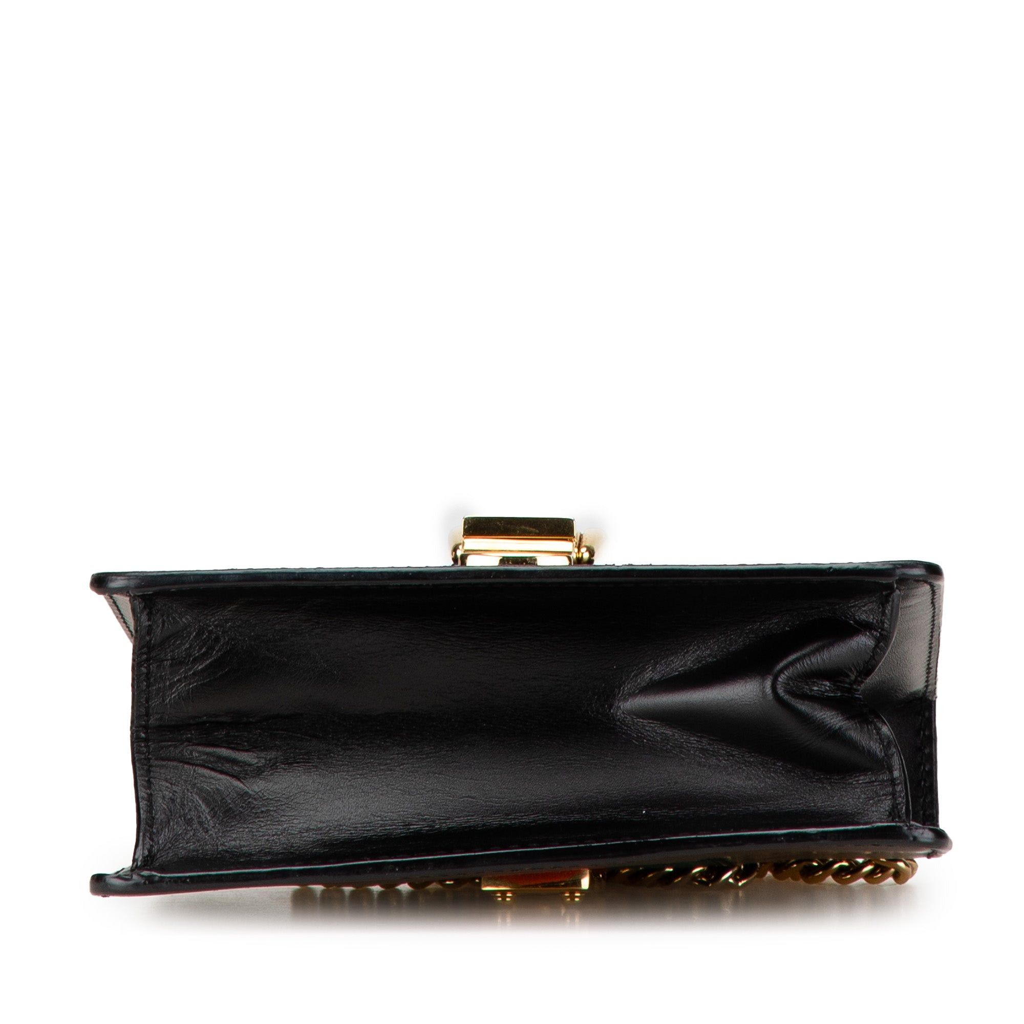 Gucci Mini Sylvie Leather Chain Crossbody Bag Black