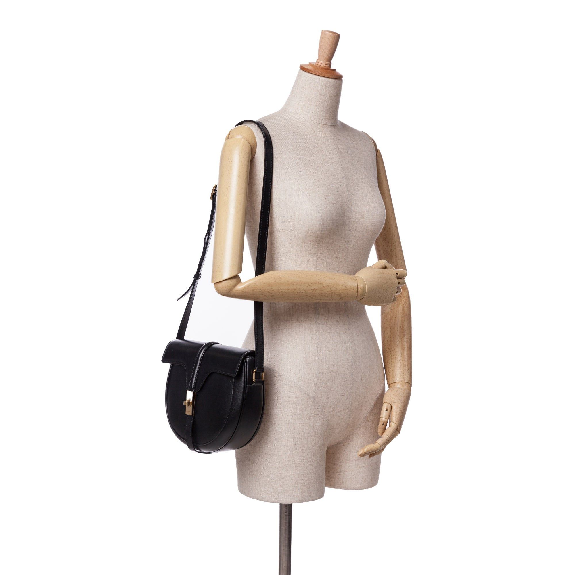 Celine Celine Medium Leather Besace 16 Crossbody Black Size ONE SIZE - 14 Thumbnail