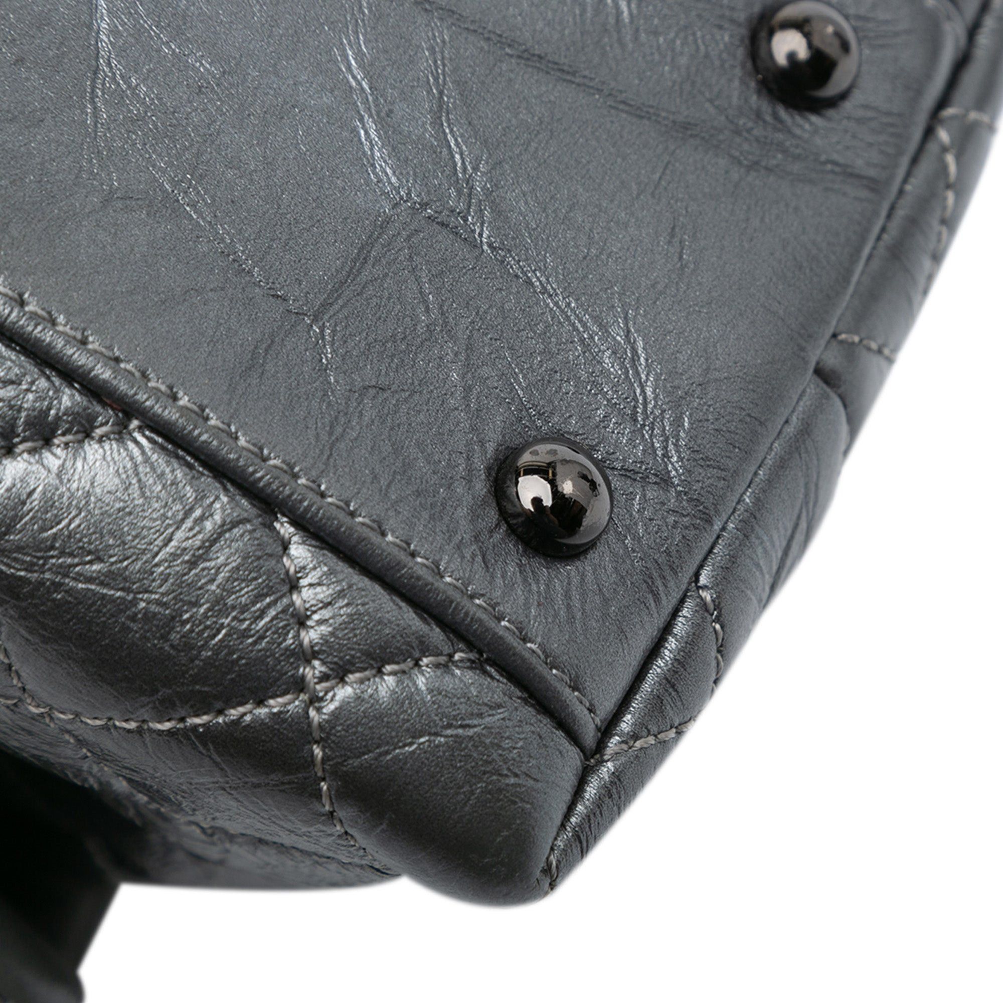 Chanel Chanel Small Quilted Aged Calfskin Coco Top Handle Bag Gray Size ONE SIZE - 9 Thumbnail
