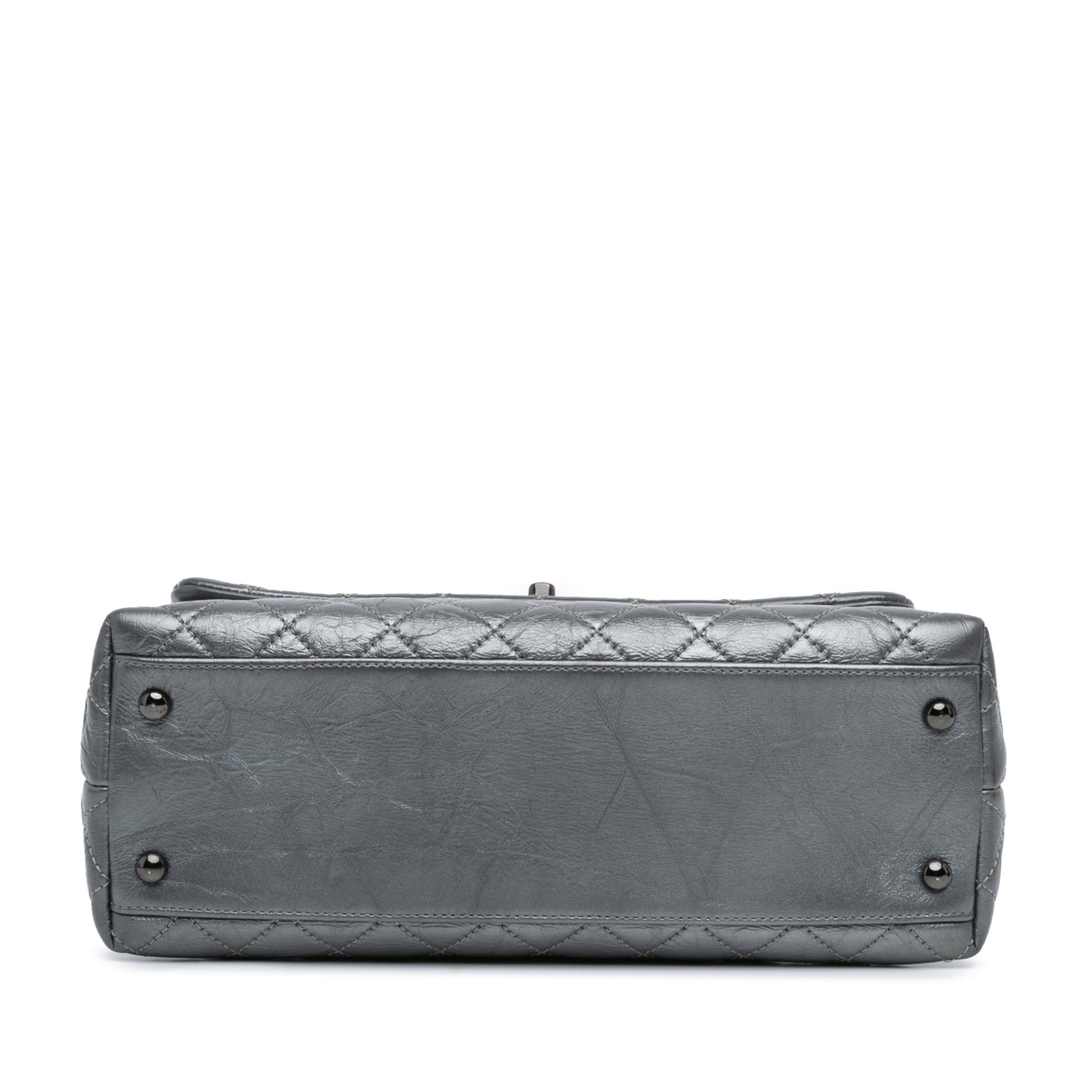 Chanel Chanel Small Quilted Aged Calfskin Coco Top Handle Bag Gray Size ONE SIZE - 3 Thumbnail