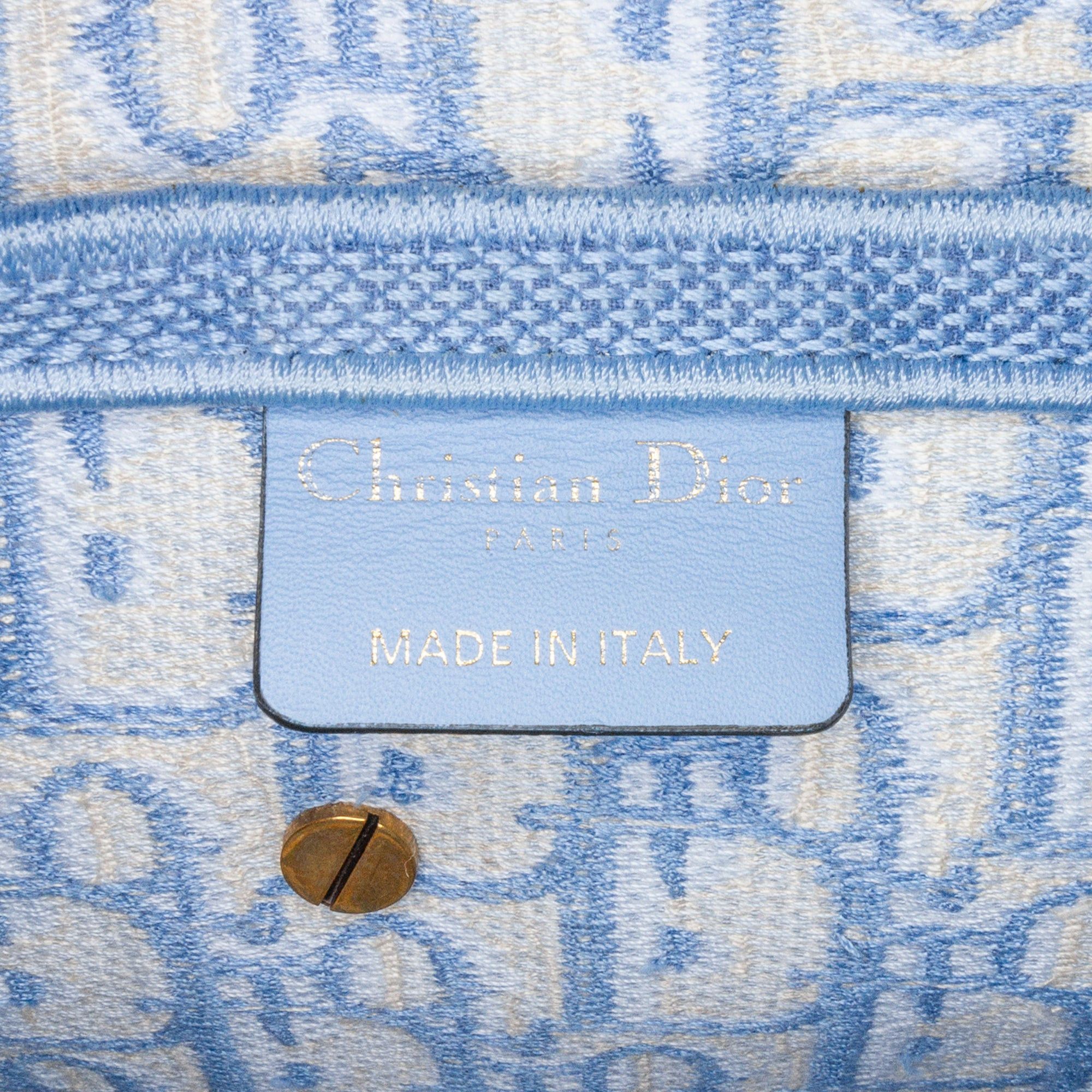 Dior Dior Oblique Embroidered Canvas Saddle Bag Blue Size ONE SIZE - 5 Thumbnail