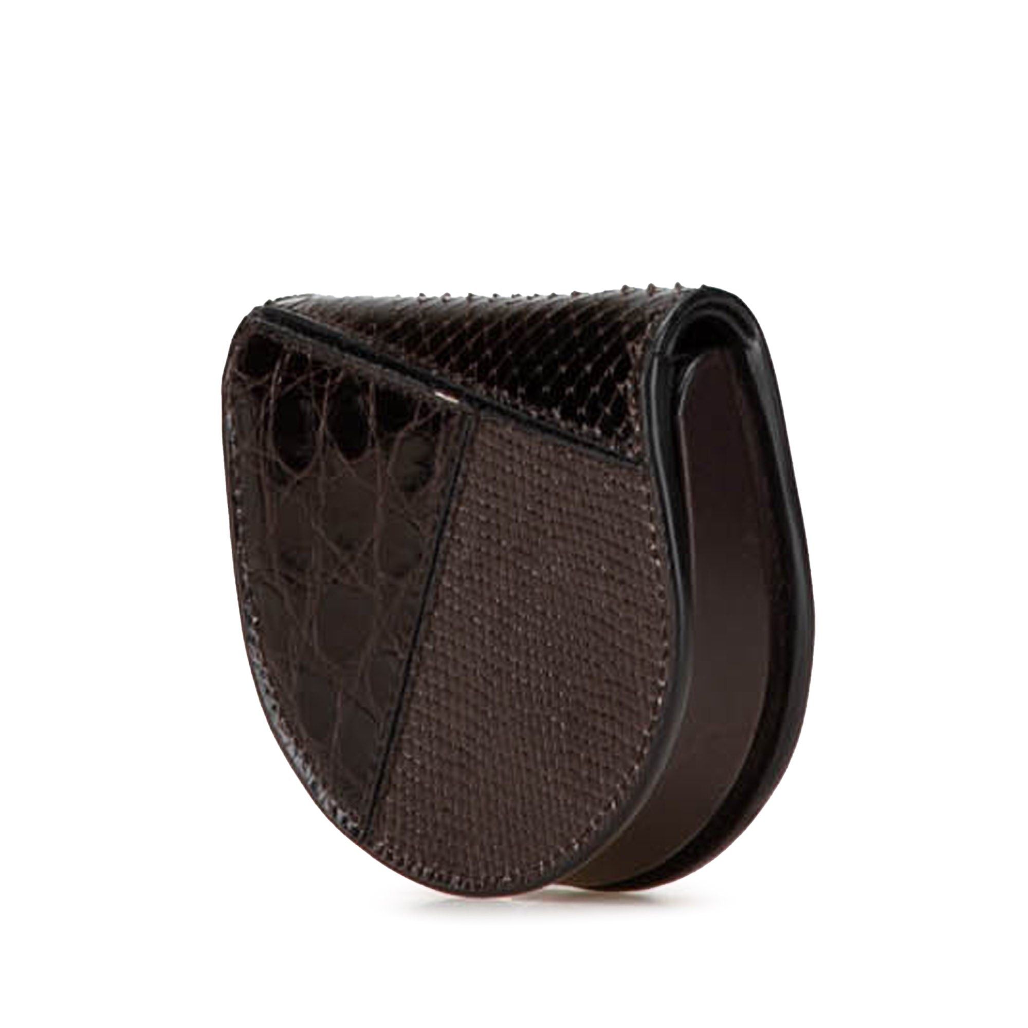 Saint Laurent Paris Saint Laurent Baby Python Leather Kaia Crossbody Brown Size ONE SIZE - 2 Thumbnail