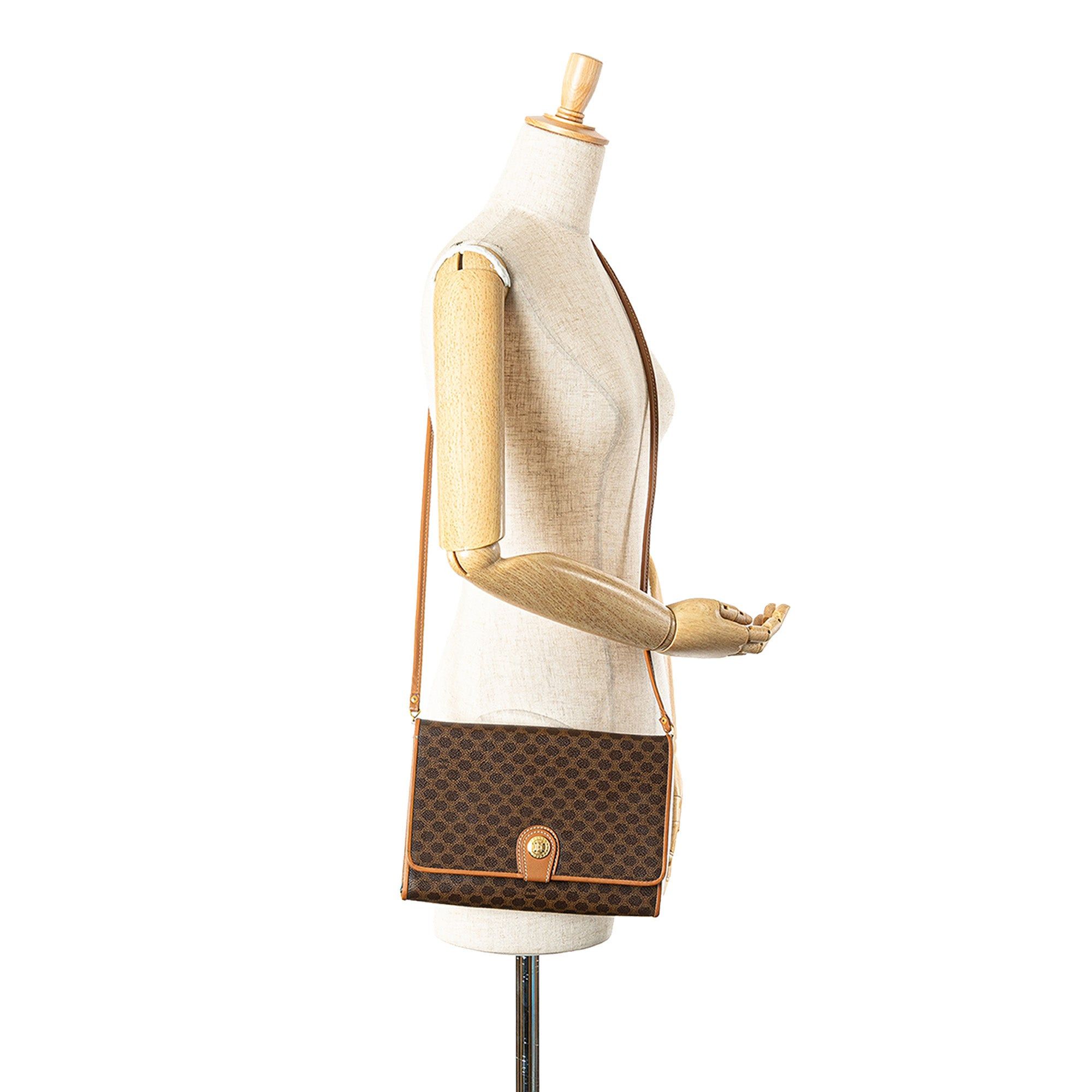 Celine Celine Macadam Coated Canvas Crossbody Brown Size ONE SIZE - 13 Thumbnail