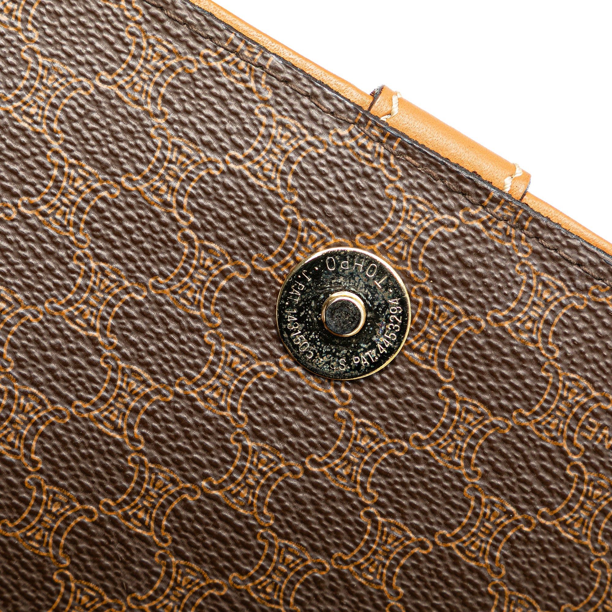 Celine Celine Macadam Coated Canvas Crossbody Brown Size ONE SIZE - 9 Thumbnail