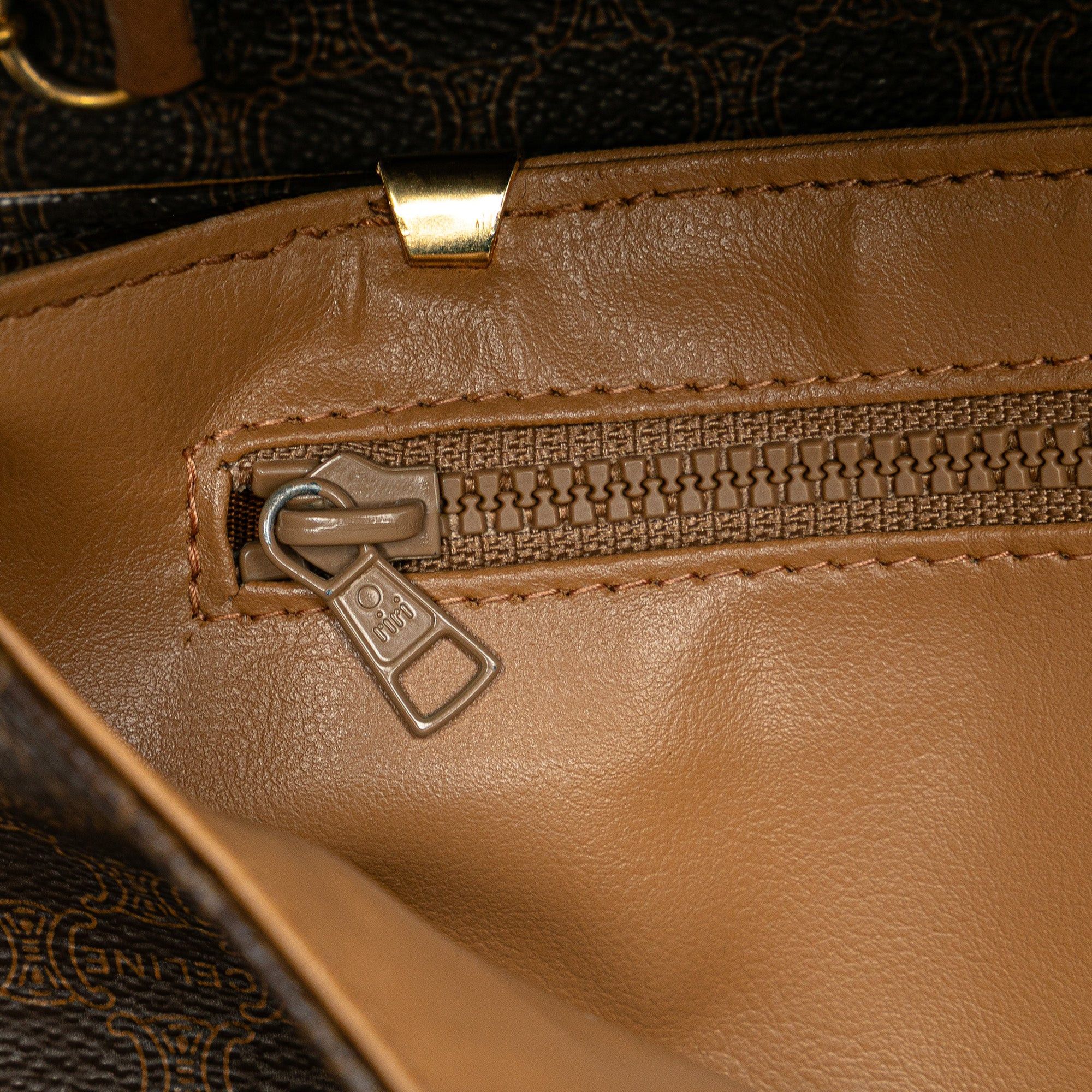 Celine Celine Macadam Coated Canvas Crossbody Brown Size ONE SIZE - 8 Thumbnail