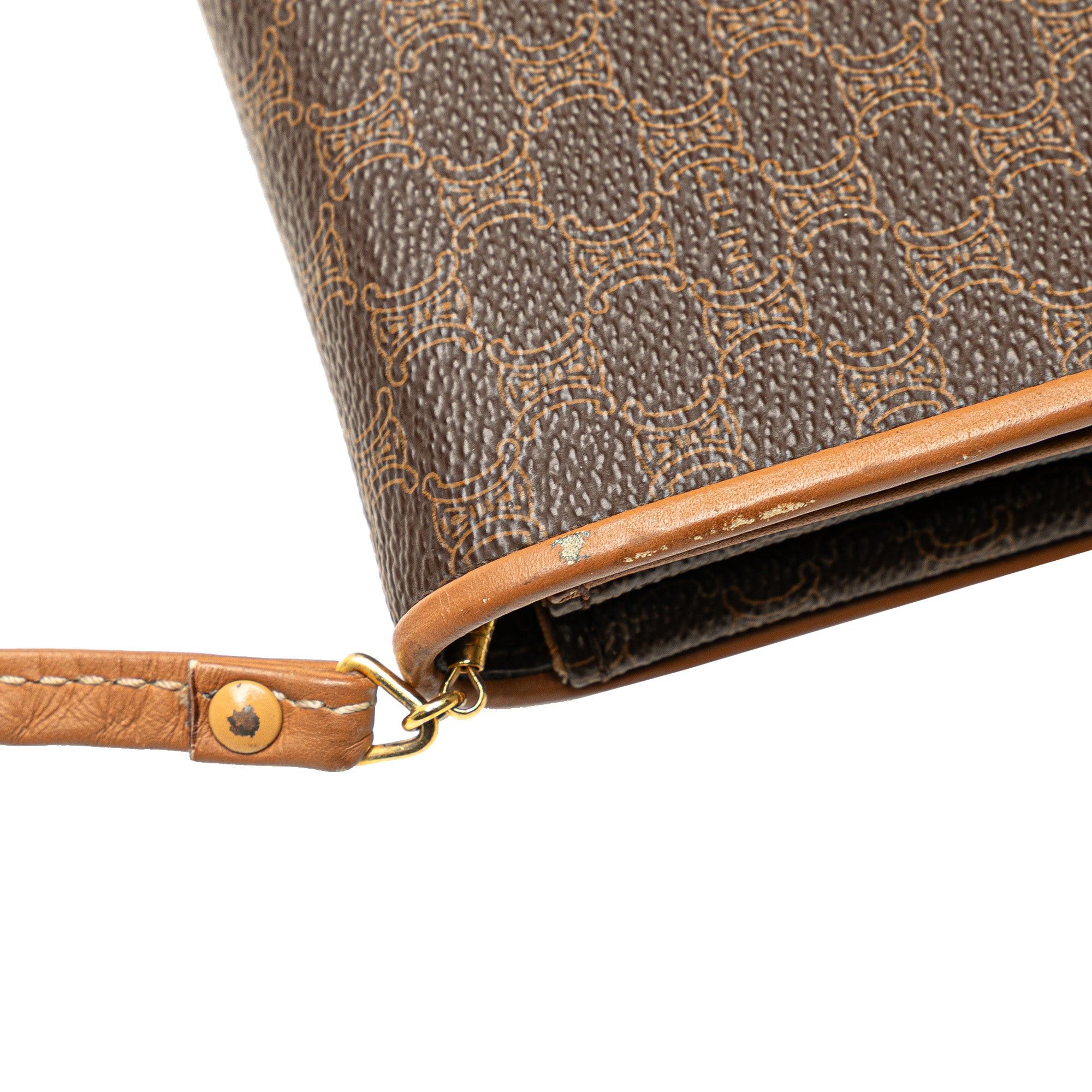 Celine Celine Macadam Coated Canvas Crossbody Brown Size ONE SIZE - 12 Thumbnail