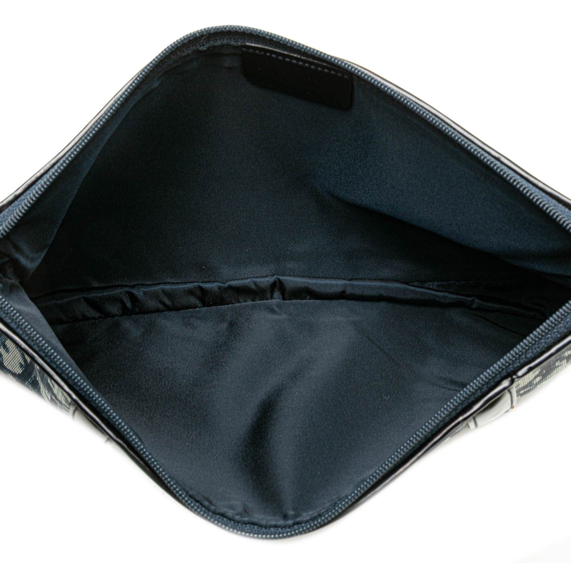 Dior Dior Oblique Canvas Clutch Blue Size ONE SIZE - 4 Thumbnail