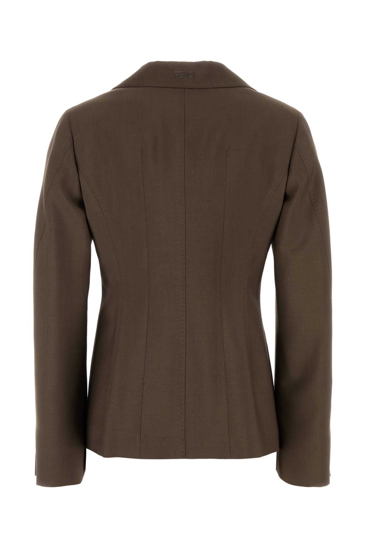 Fendi Mud Wool Blend Blazer Size M / US 6-8 / IT 42-44 - 2 Thumbnail