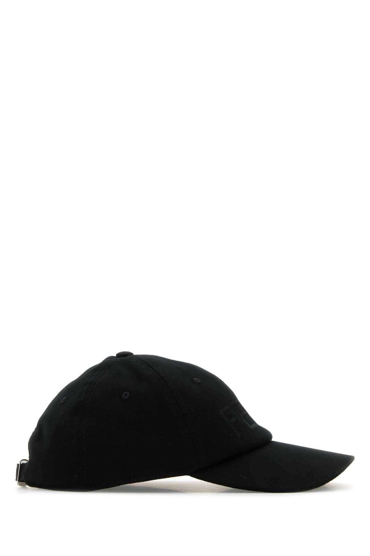 Fendi Black Stretch Cotton Baseball Cap Size ONE SIZE - 2 Thumbnail