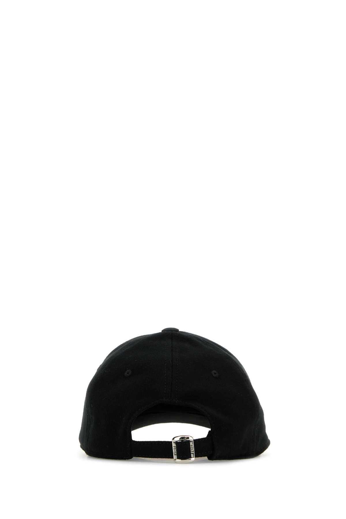 Fendi Black Stretch Cotton Baseball Cap Size ONE SIZE - 3 Thumbnail