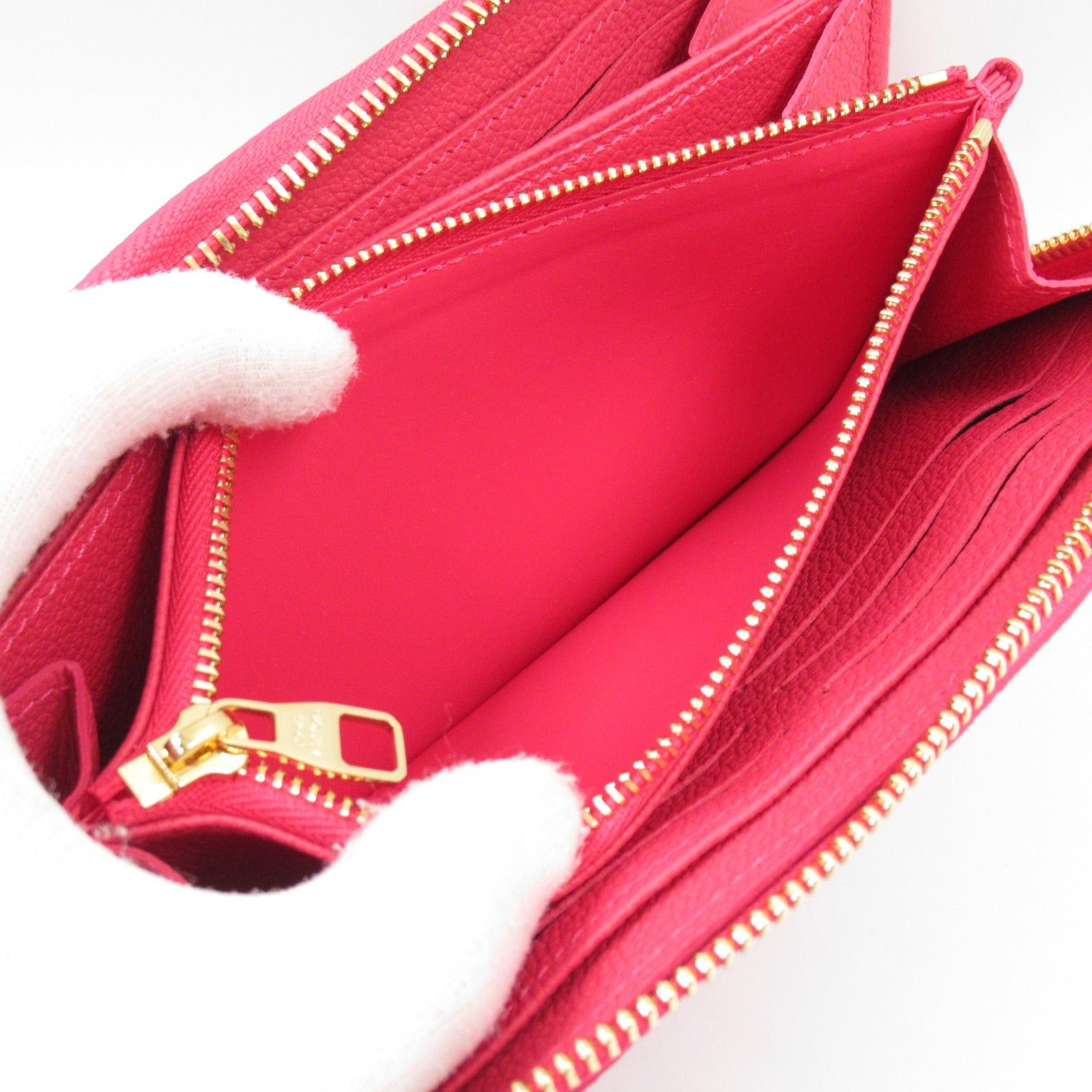 Louis Vuitton Louis Vuitton Zippy Wallet Round Long Zipper Leather Monogram Empreinte Red Daria Size ONE SIZE - 7 Thumbnail