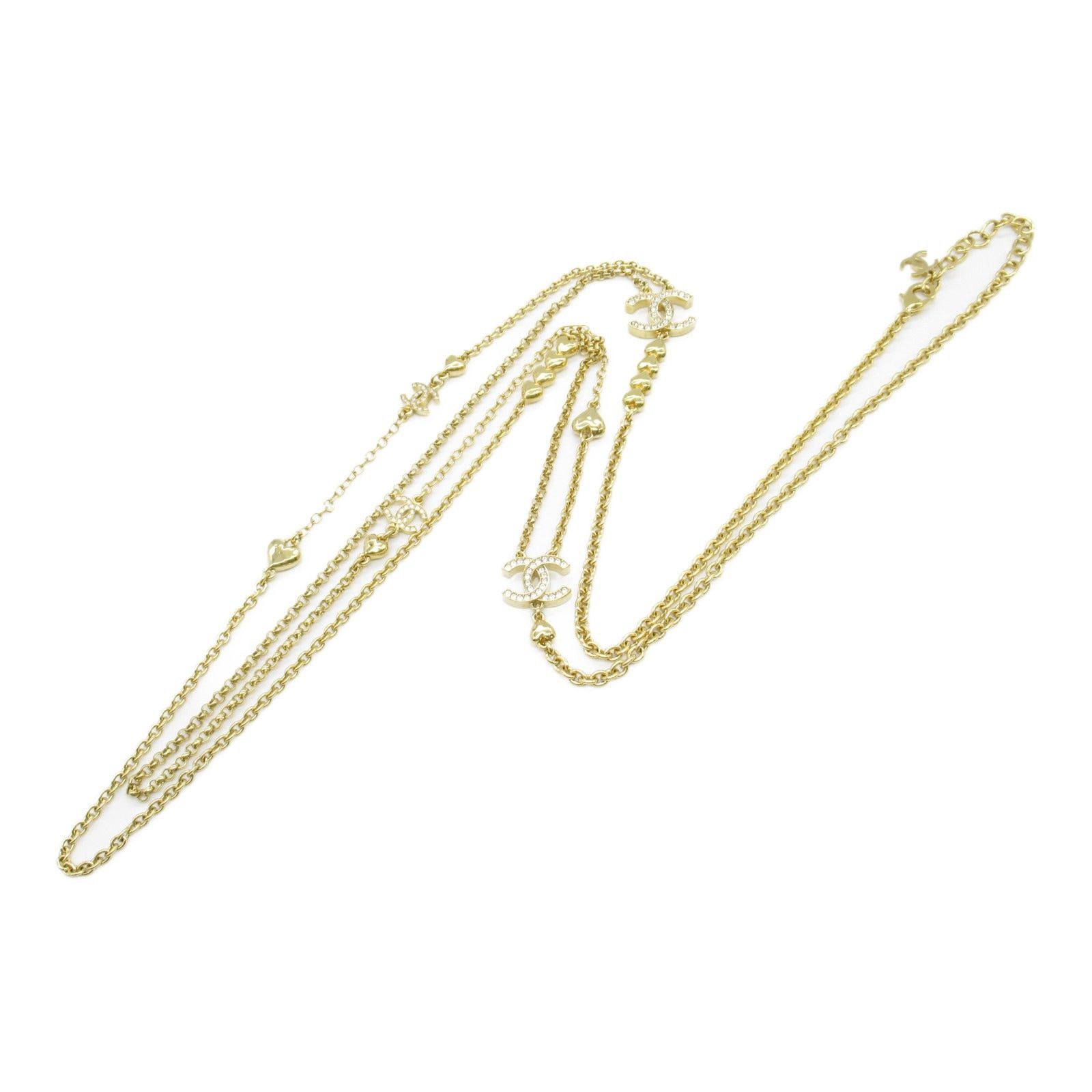 Chanel Chanel Coco Mark Long Necklace Gp (Gold Plated) Stone Gold Size ONE SIZE - 3 Thumbnail
