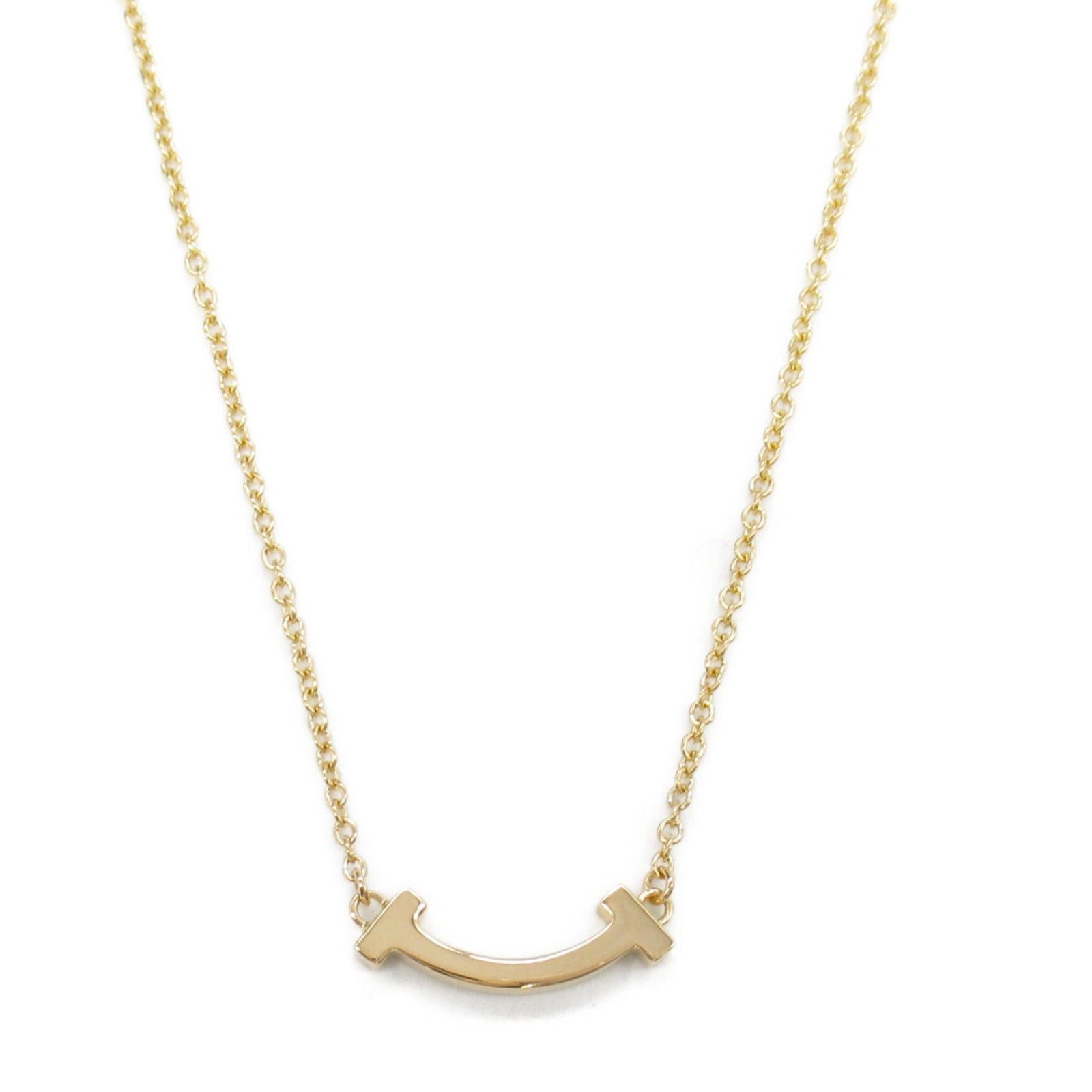Tiffany & Co. Tiffany Co T Smile Mini Necklace K18Pg (Pink Gold) Gold Size ONE SIZE - 2 Thumbnail