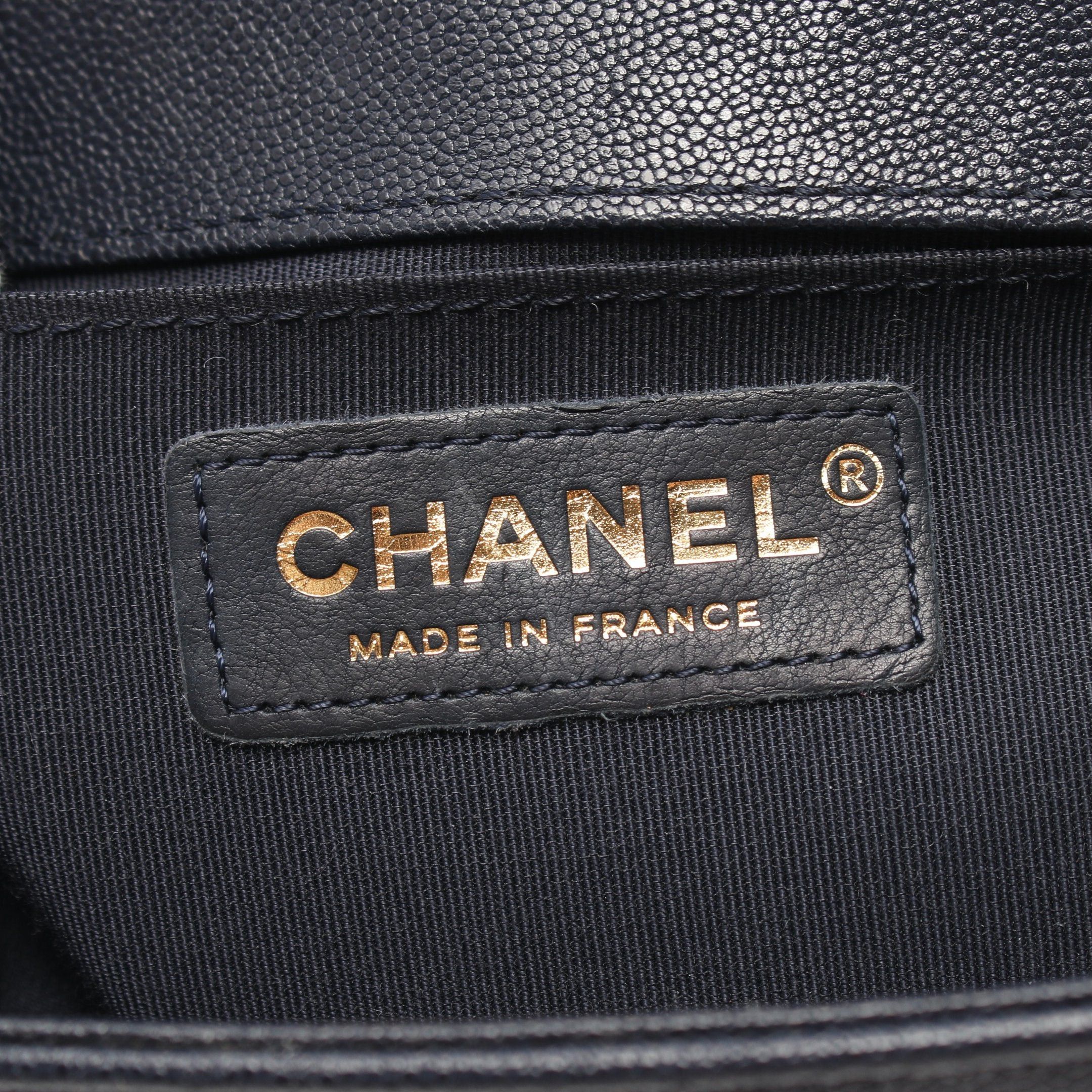 Chanel Chanel Boy Chanel Small Chain Shoulder Bag Caviar Skin Dark Navy Gold Hardware Size ONE SIZE - 4 Thumbnail