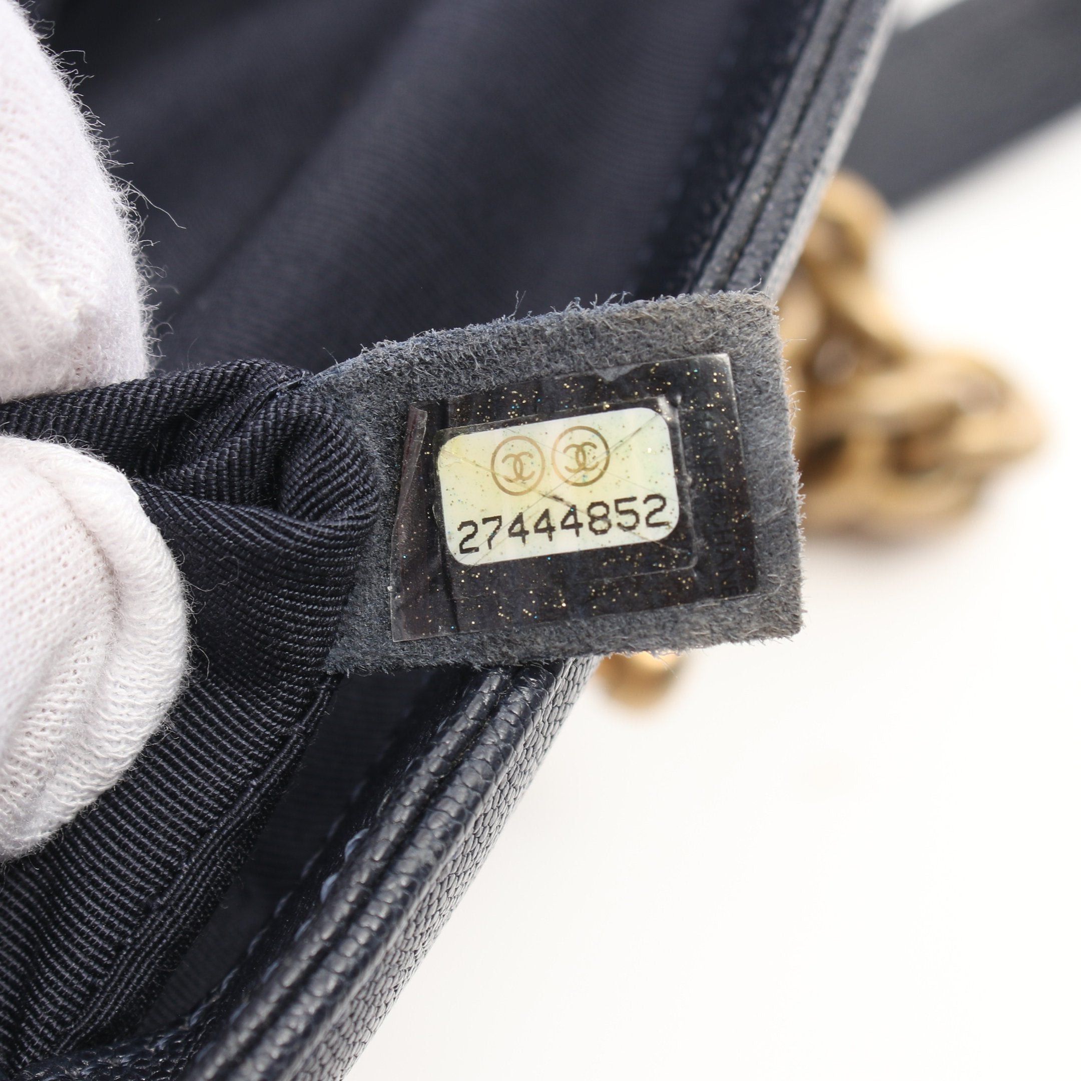 Chanel Chanel Boy Chanel Small Chain Shoulder Bag Caviar Skin Dark Navy Gold Hardware Size ONE SIZE - 5 Thumbnail