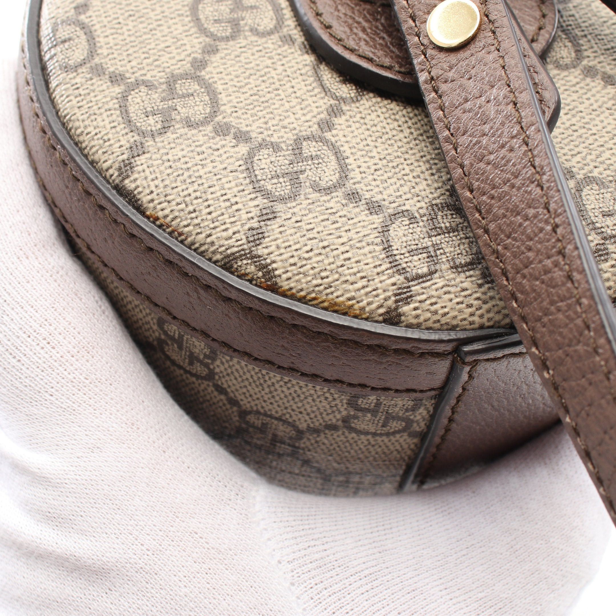 Gucci Gucci Ophidia Handbag Leather Gray Beige Brown Size ONE SIZE - 9 Thumbnail