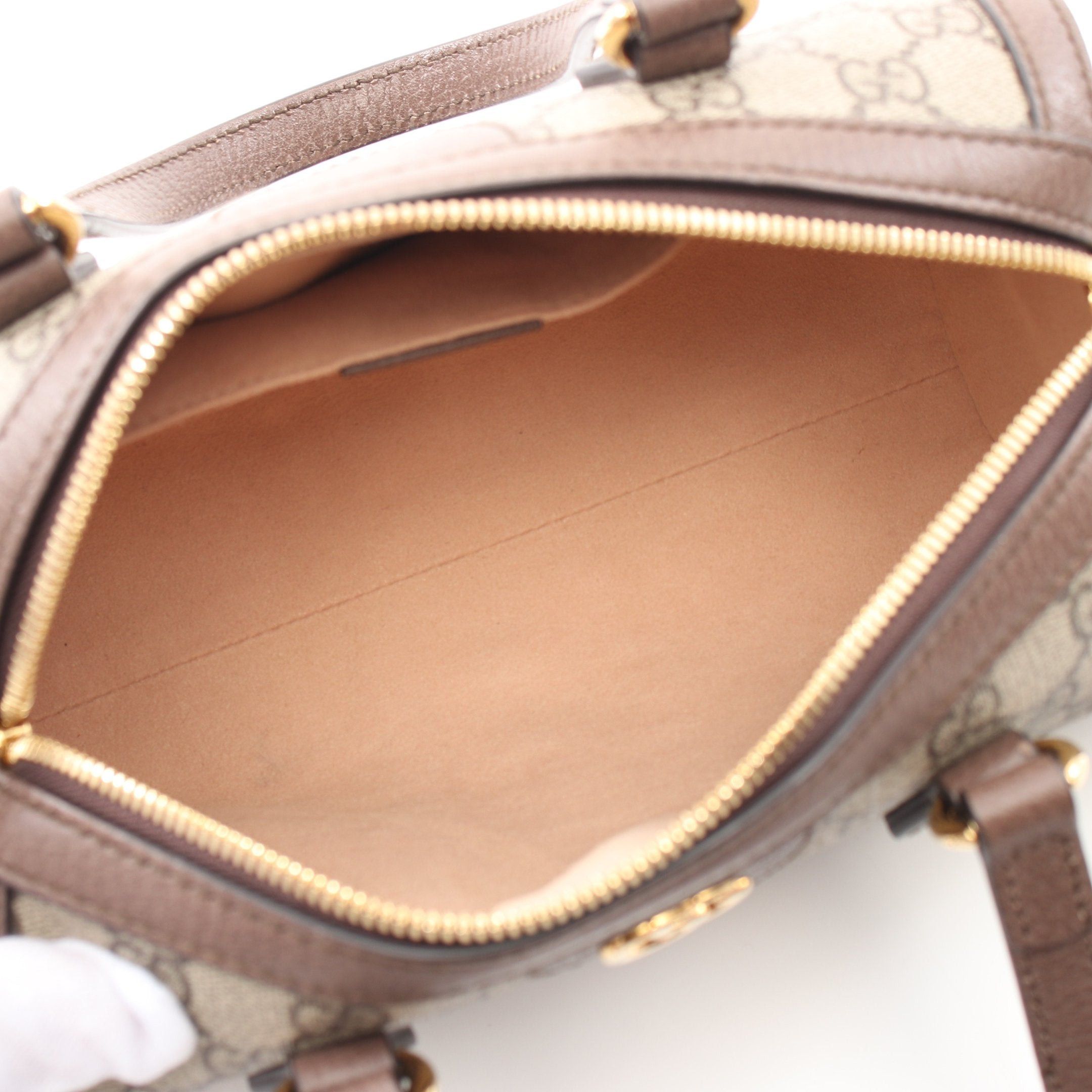 Gucci Gucci Ophidia Handbag Leather Gray Beige Brown Size ONE SIZE - 3 Thumbnail