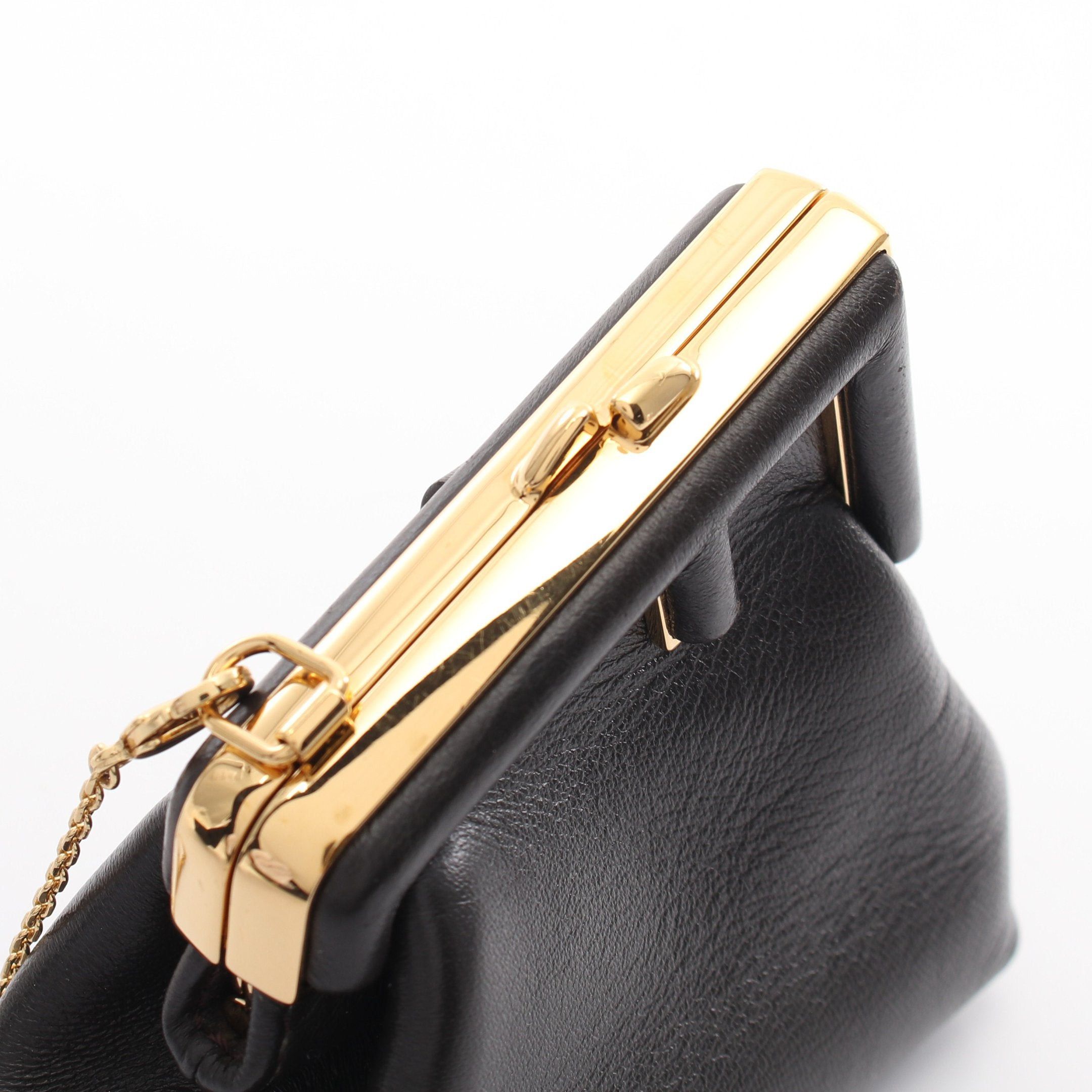Fendi Fendi First Nano Charm Coin Purse Leather Dark Gray Size ONE SIZE - 6 Thumbnail