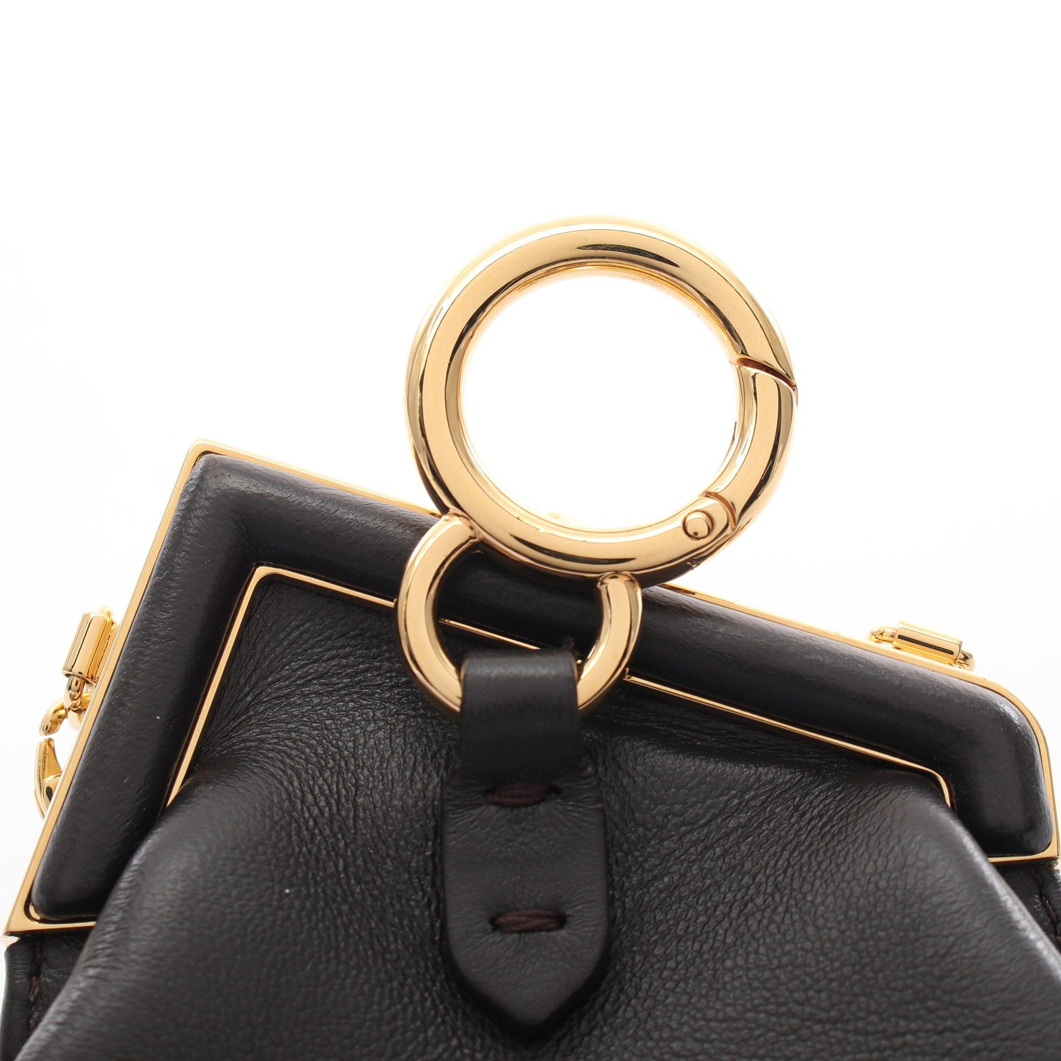 Fendi Fendi First Nano Charm Coin Purse Leather Dark Gray Size ONE SIZE - 7 Thumbnail