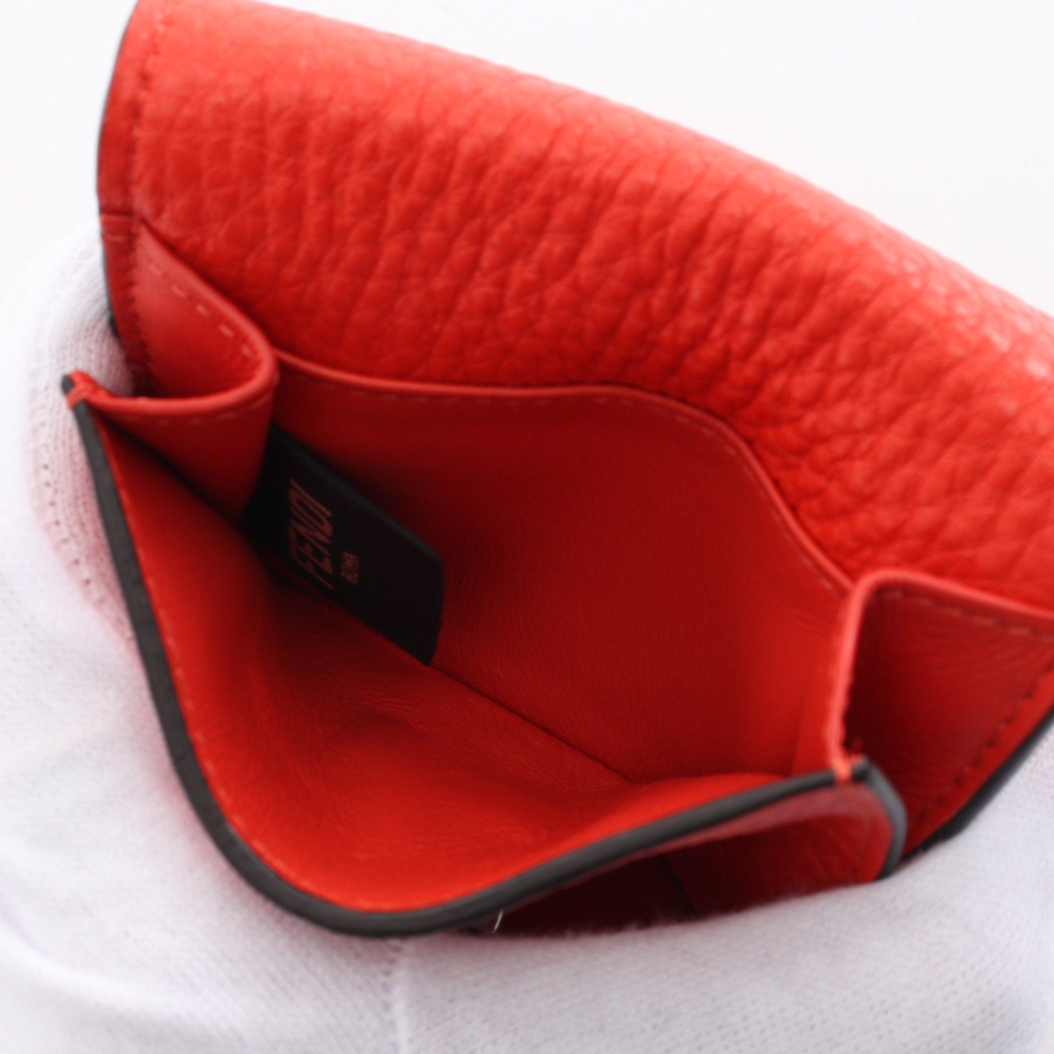 Fendi Fendi Peekaboo Trifold Wallet Compact Leather Red Size ONE SIZE - 6 Thumbnail