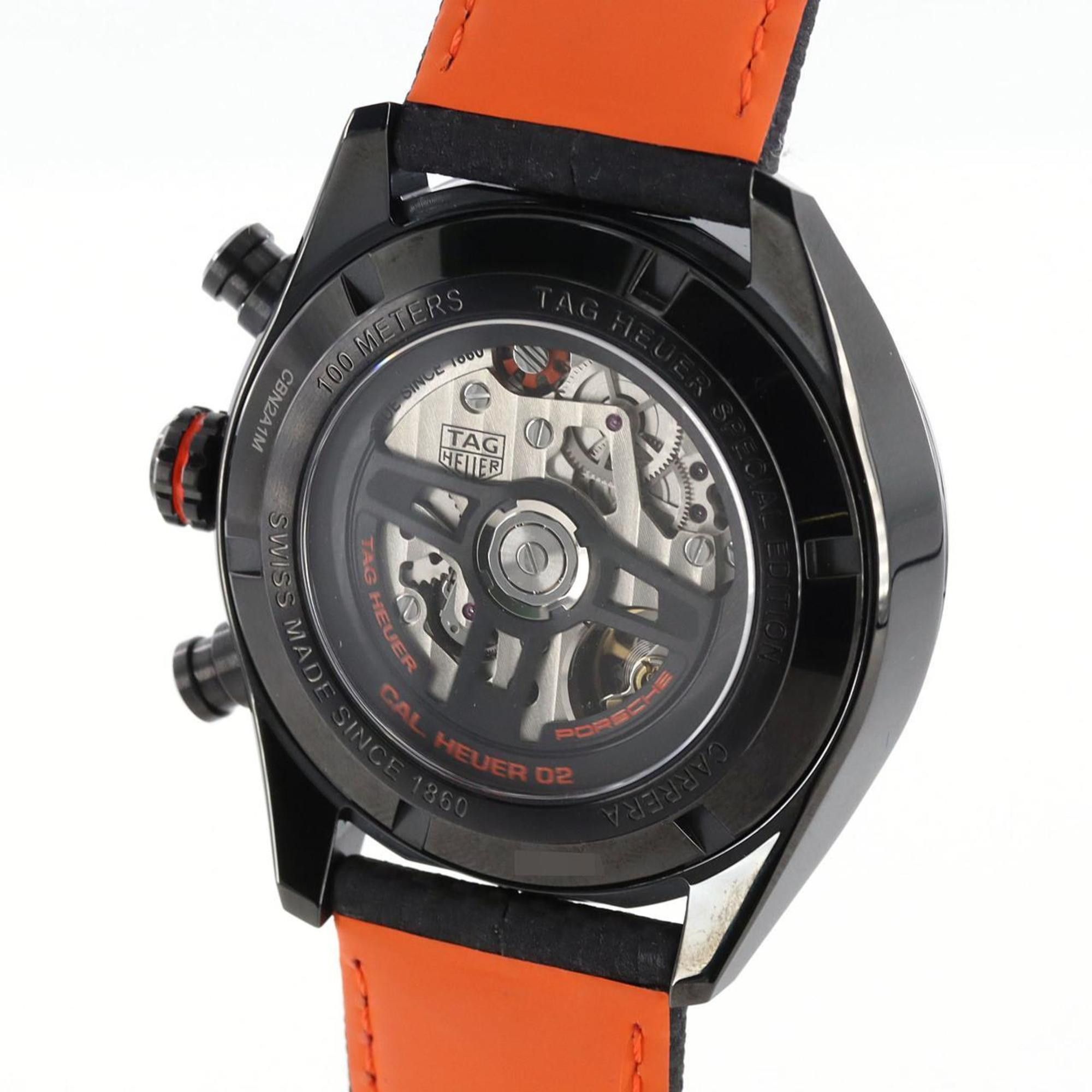 Tag Heuer TAG Heuer Carrera Chronograph Porsche Orange Racing DLC CBN2A1M.FC6526 SS Wristwatch Automatic Size ONE SIZE - 6 Thumbnail