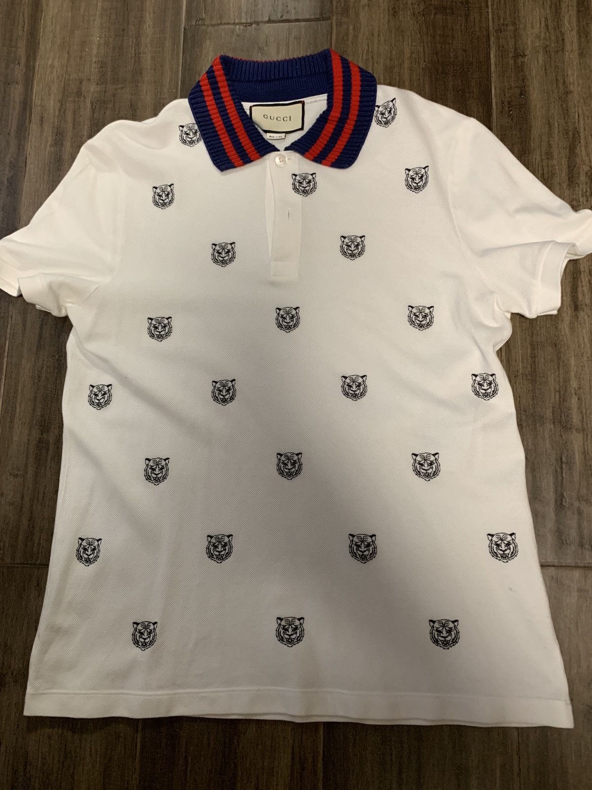 Gucci Gucci polo with tiger head embroidery Grailed