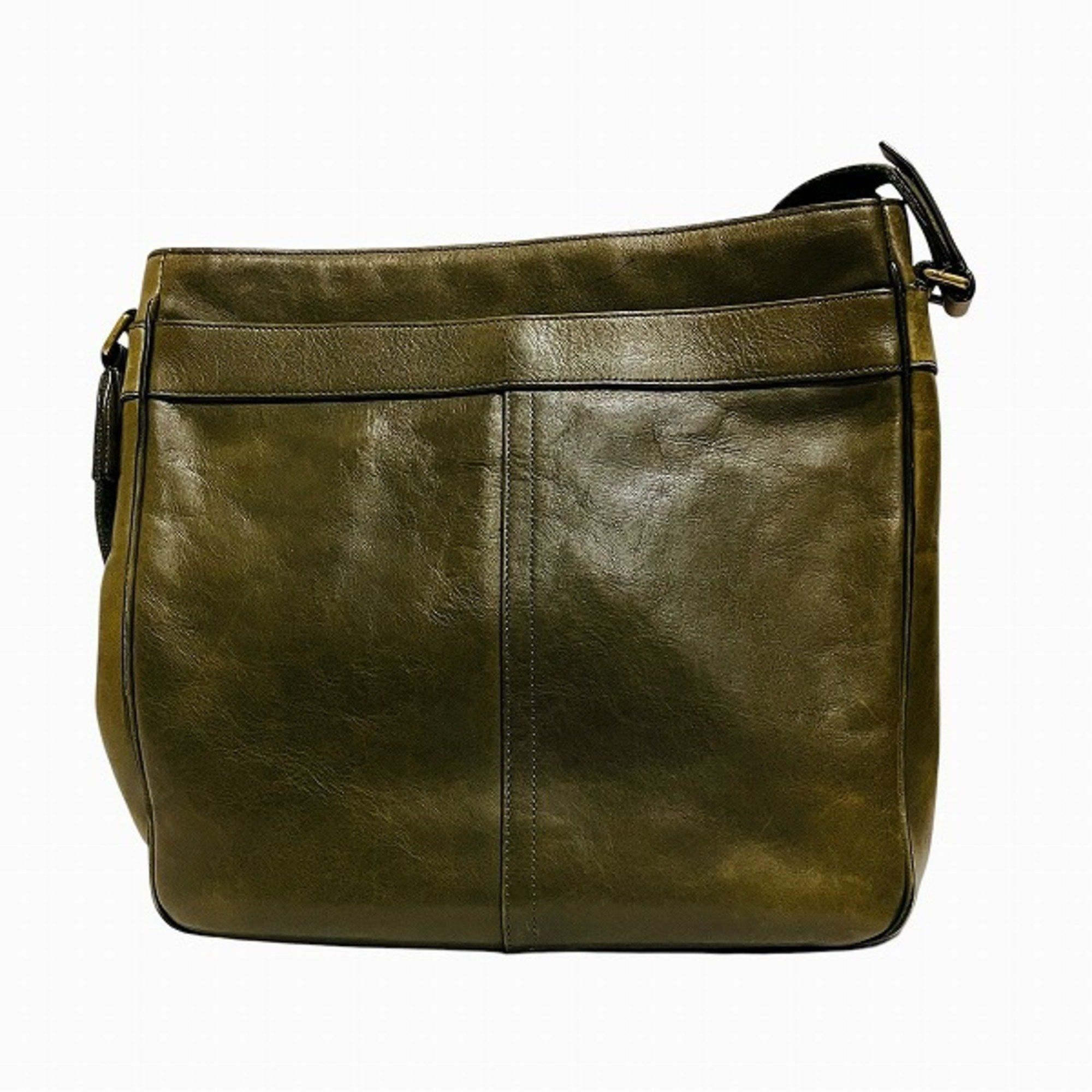 Coach COACH Khaki Leather 70488 Bag Shoulder Men's Size ONE SIZE - 2 Thumbnail