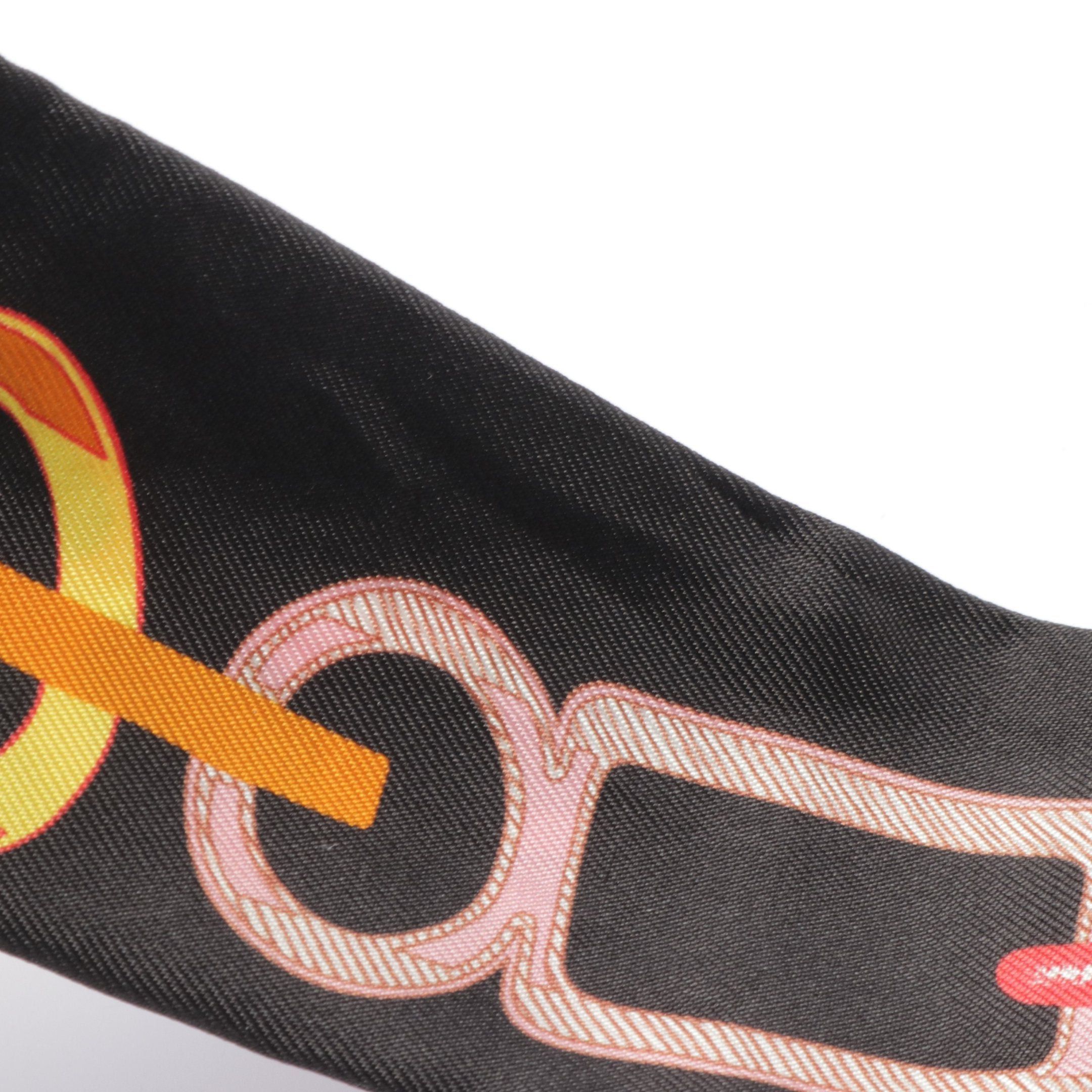 Hermes Hermes Twilly Do Re Boucles Ribbon Scarf Silk Black Size ONE SIZE - 4 Thumbnail