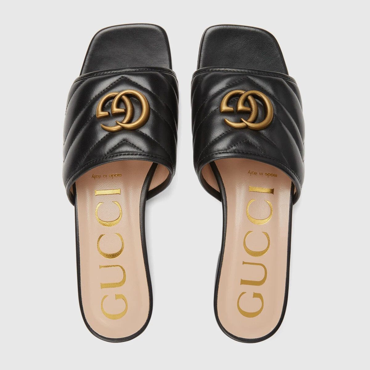 Gucci Gucci Double G Leather Slide Sandals SIZE 42 Size ONE SIZE - 3 Thumbnail