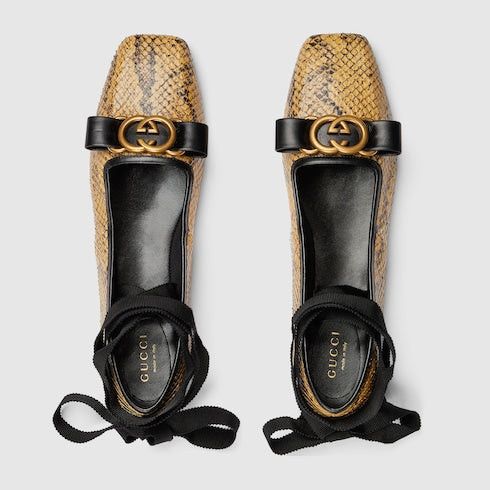 Gucci Gucci Interlocking G Python Ballet Flats SIZE 41 Size ONE SIZE - 3 Thumbnail