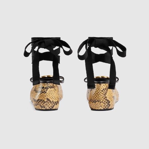 Gucci Gucci Interlocking G Python Ballet Flats SIZE 41 Size ONE SIZE - 2 Thumbnail