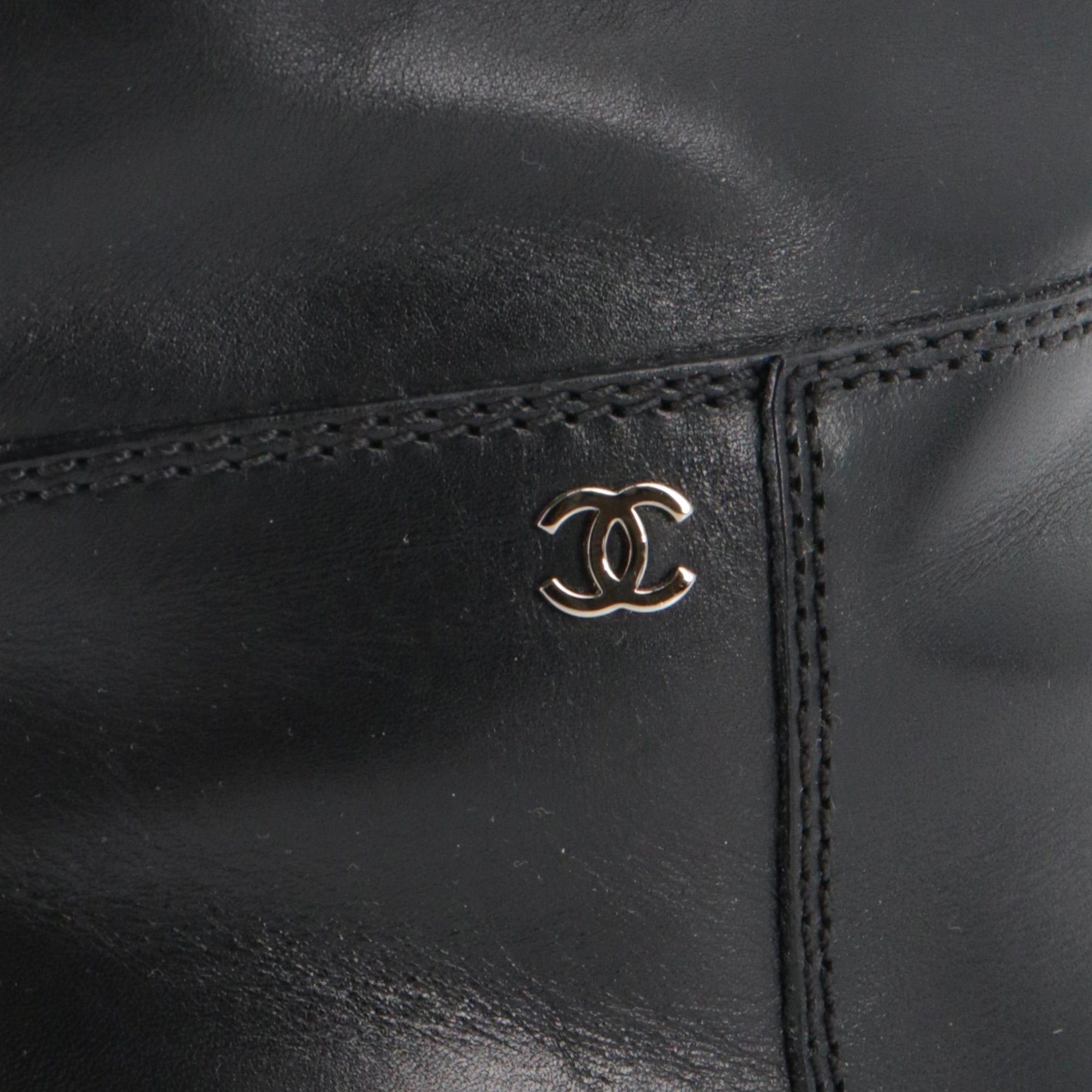 Chanel CHANEL - Chanel black leather boots (T37.5) Size US 6.5 / IT 36.5 - 3 Thumbnail