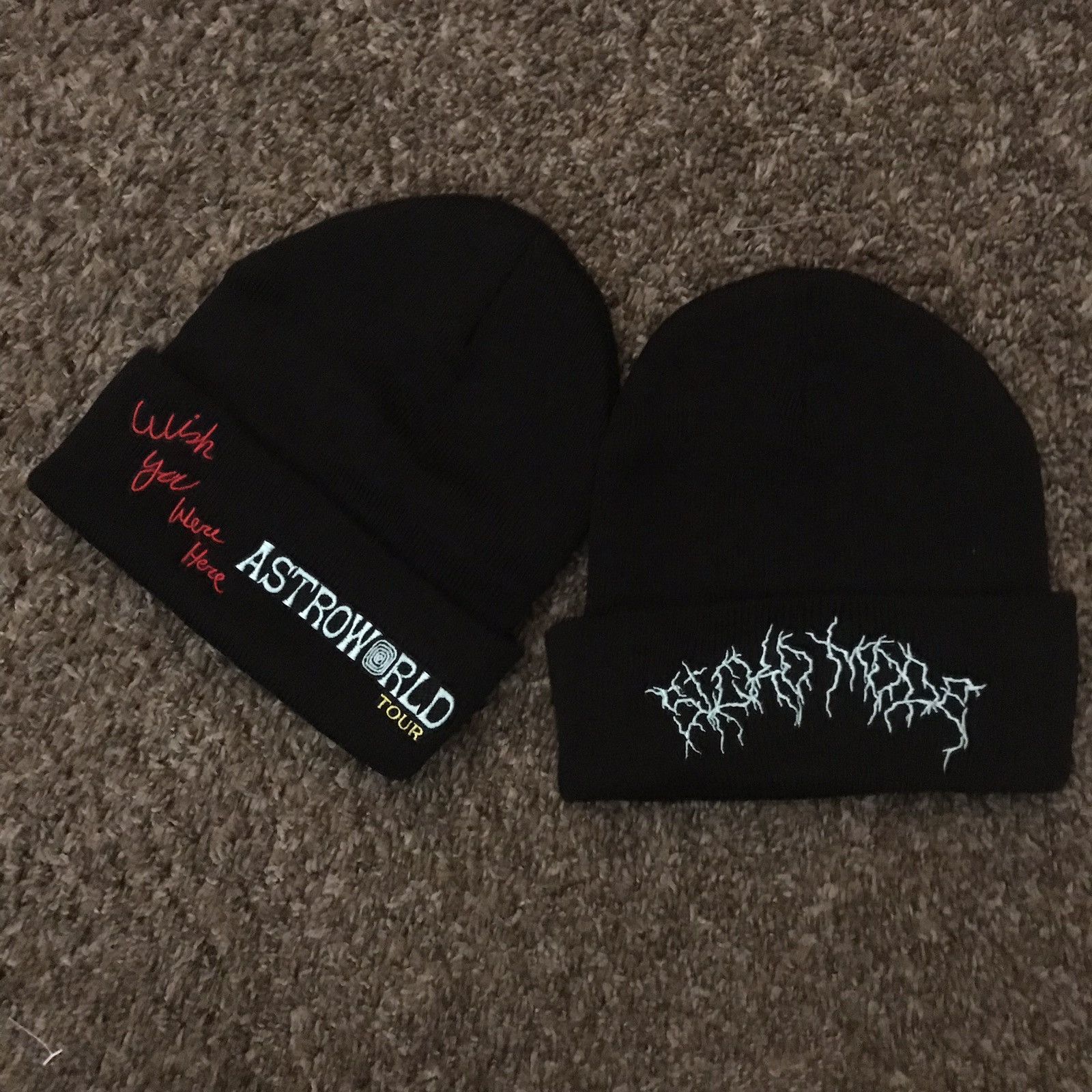 Astroworld Embroidered newest Black Beanie