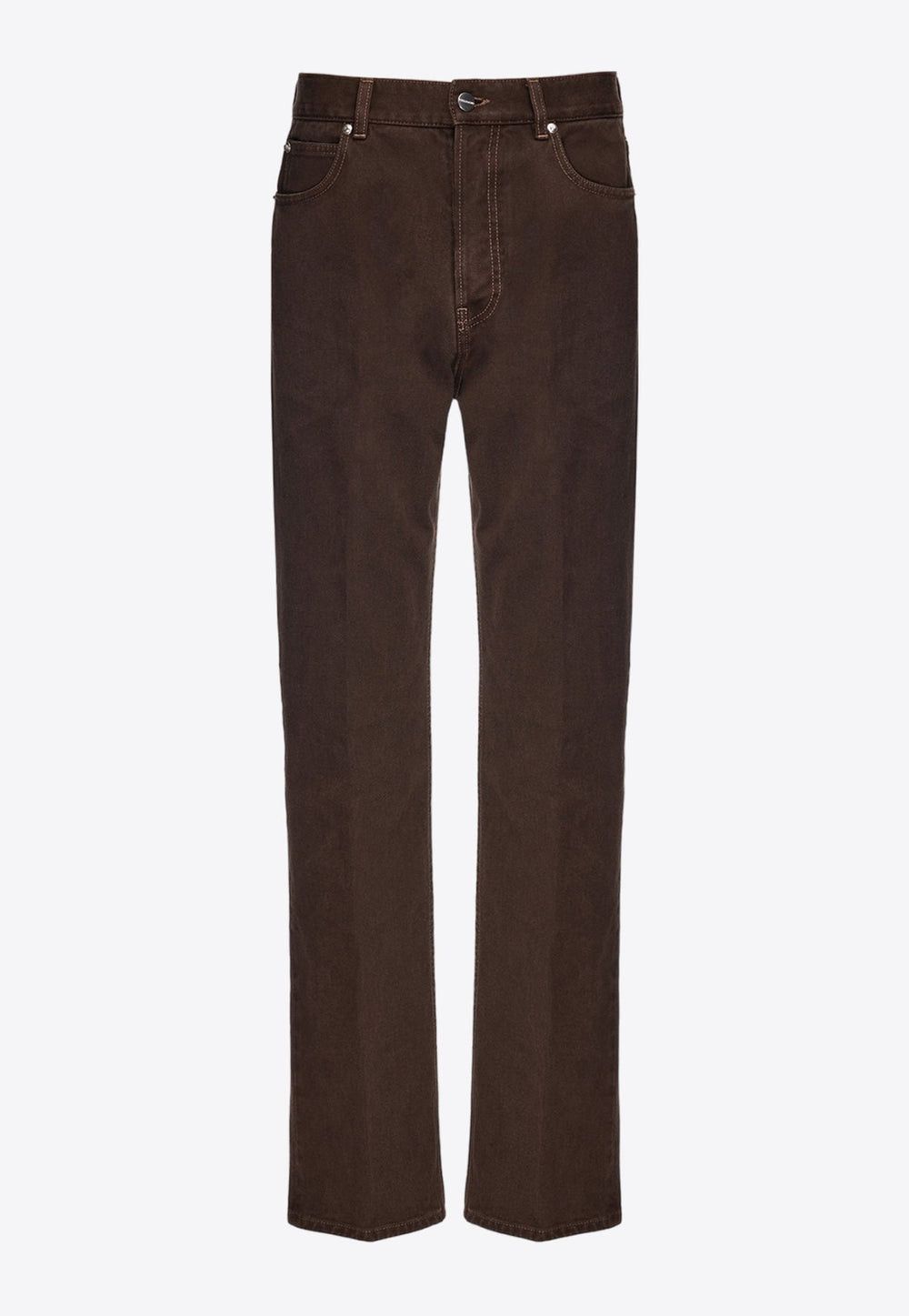 Salvatore Ferragamo $1.1K VALUE Washed Denim Jeans in Brown Size US 32 / EU 48 - 3 Thumbnail