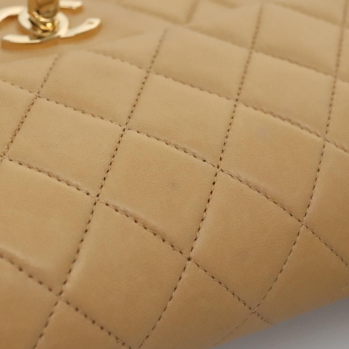 Chanel Double Flap Beige Leather Shoulder Bag (Pre-Owned) Size ONE SIZE - 6 Thumbnail