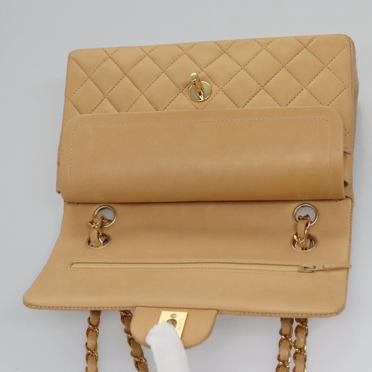 Chanel Double Flap Beige Leather Shoulder Bag (Pre-Owned) Size ONE SIZE - 16 Thumbnail