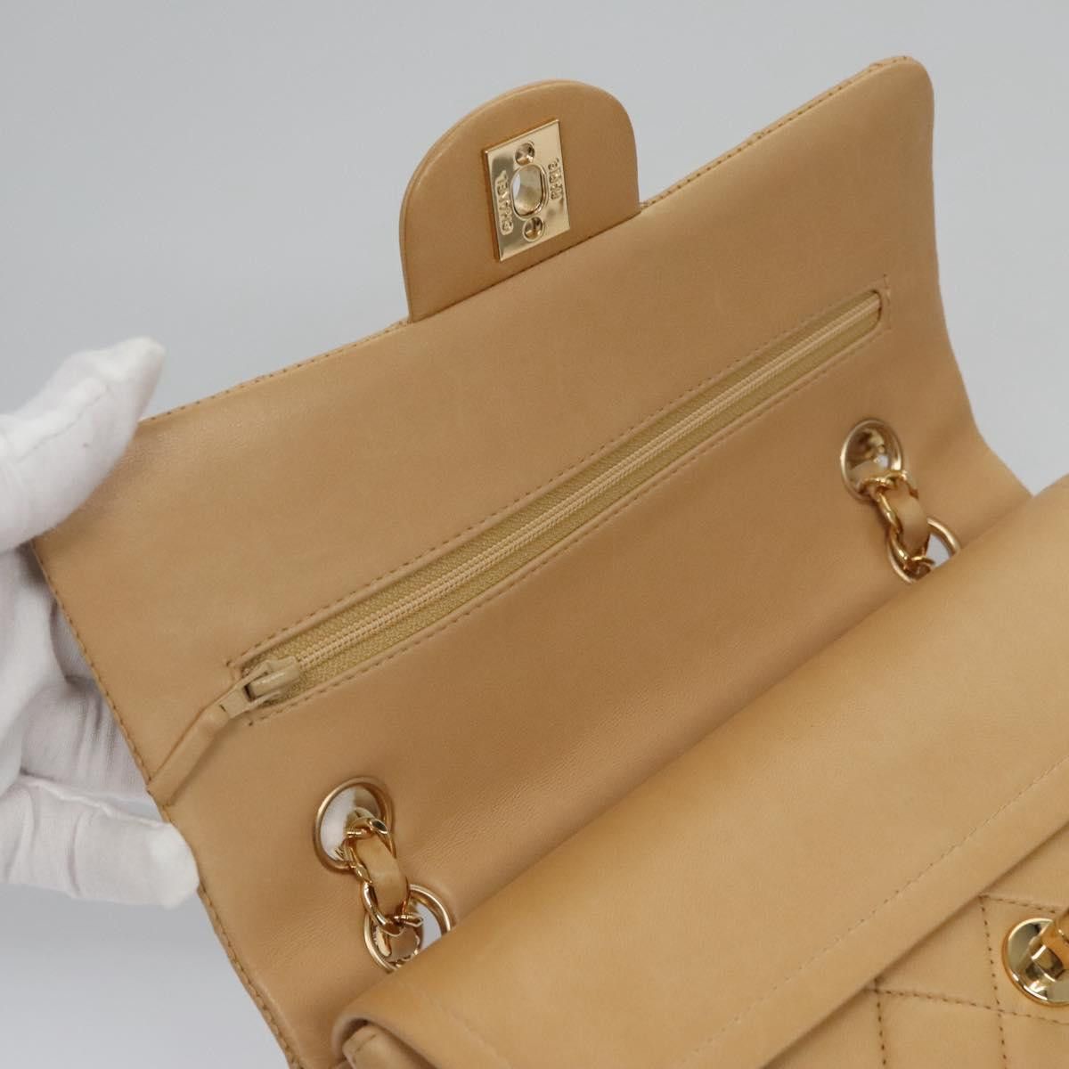 Chanel Double Flap Beige Leather Shoulder Bag (Pre-Owned) Size ONE SIZE - 17 Thumbnail