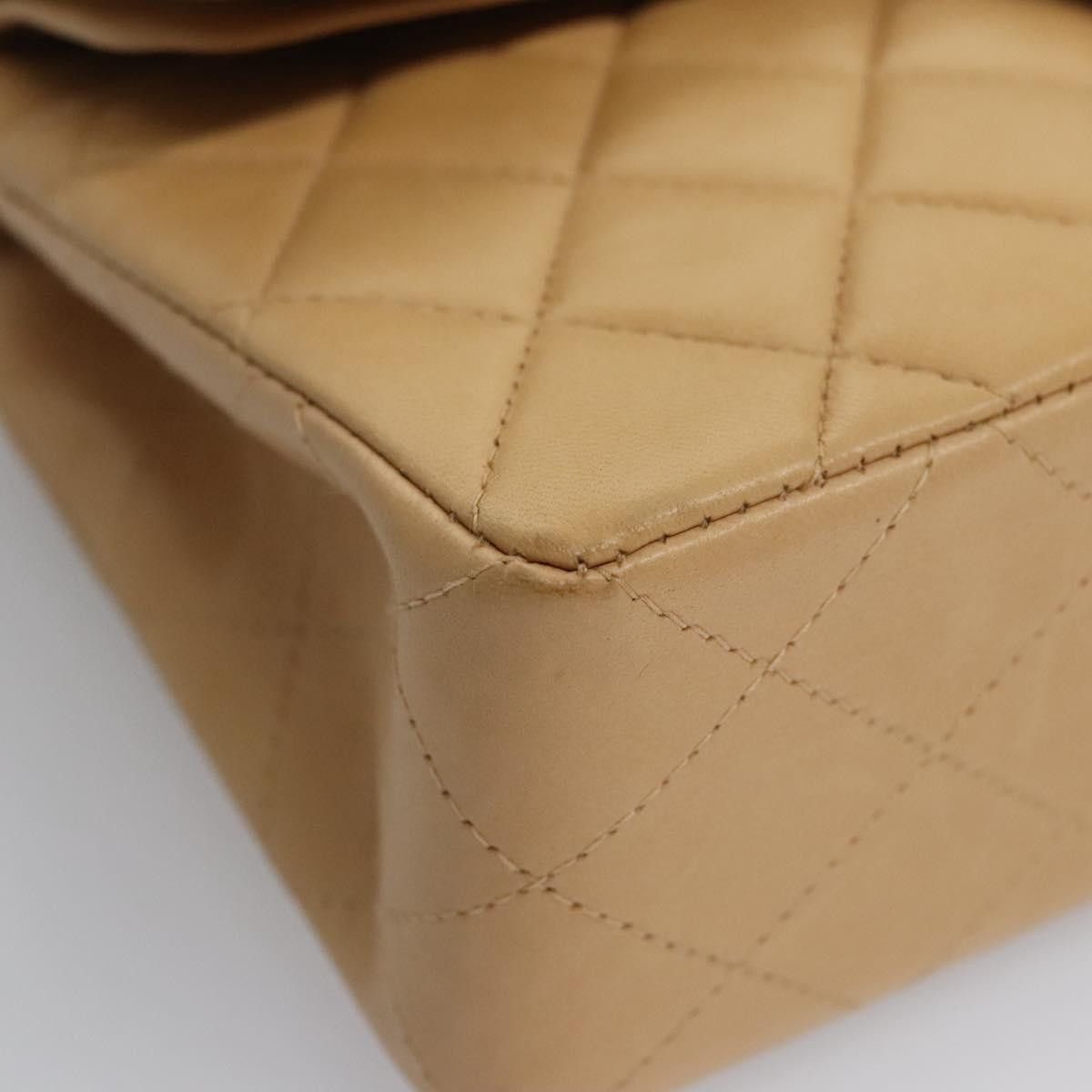 Chanel Double Flap Beige Leather Shoulder Bag (Pre-Owned) Size ONE SIZE - 11 Thumbnail